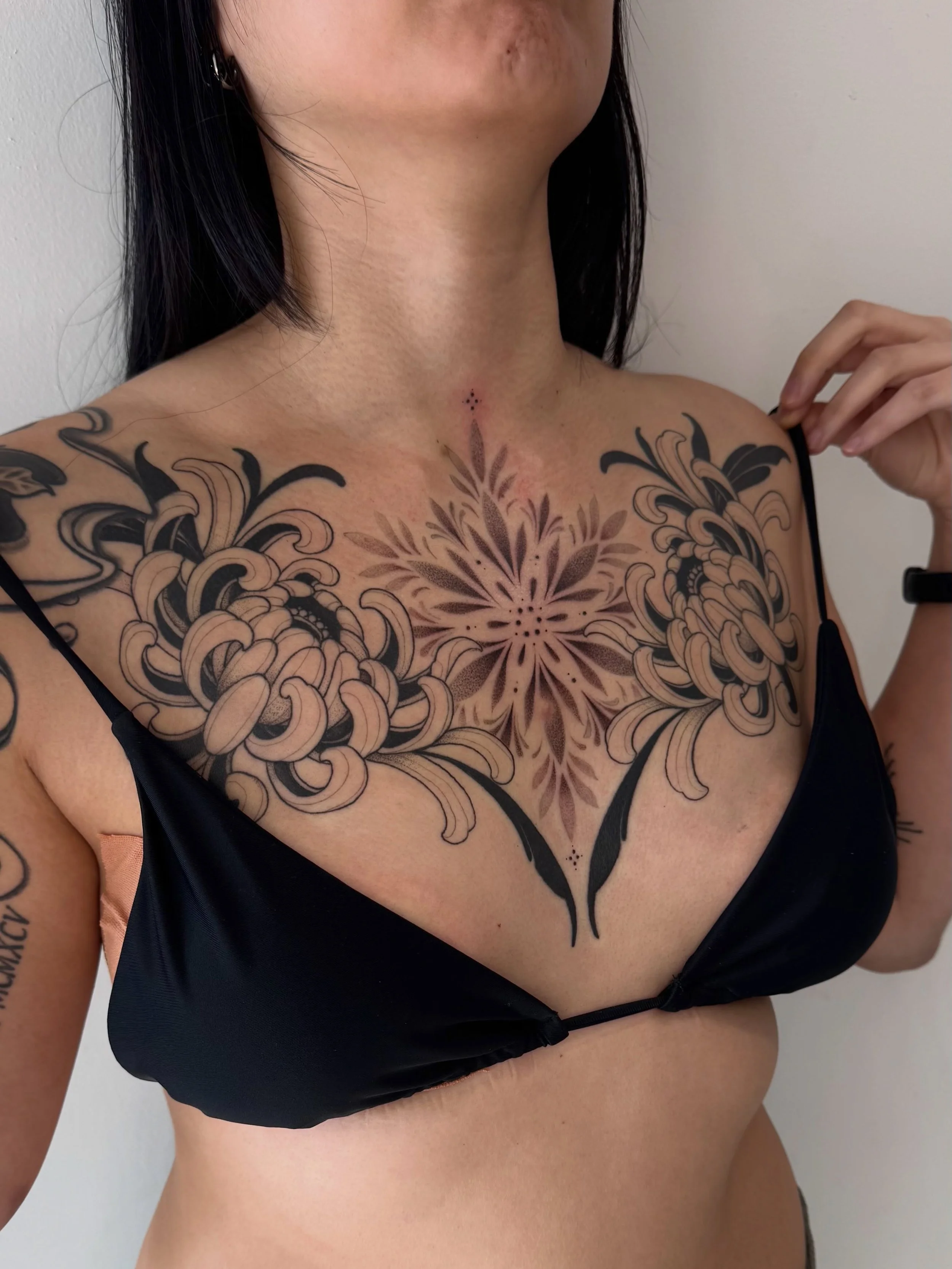 Thank you so much Michelle! We had to avoid a new keloid from her piercing, but I plan on going over the spot once it&rsquo;s completely healed. I always recommend waiting a year for a new scar to heal before tattooing over it. 

✤  I&rsquo;m located