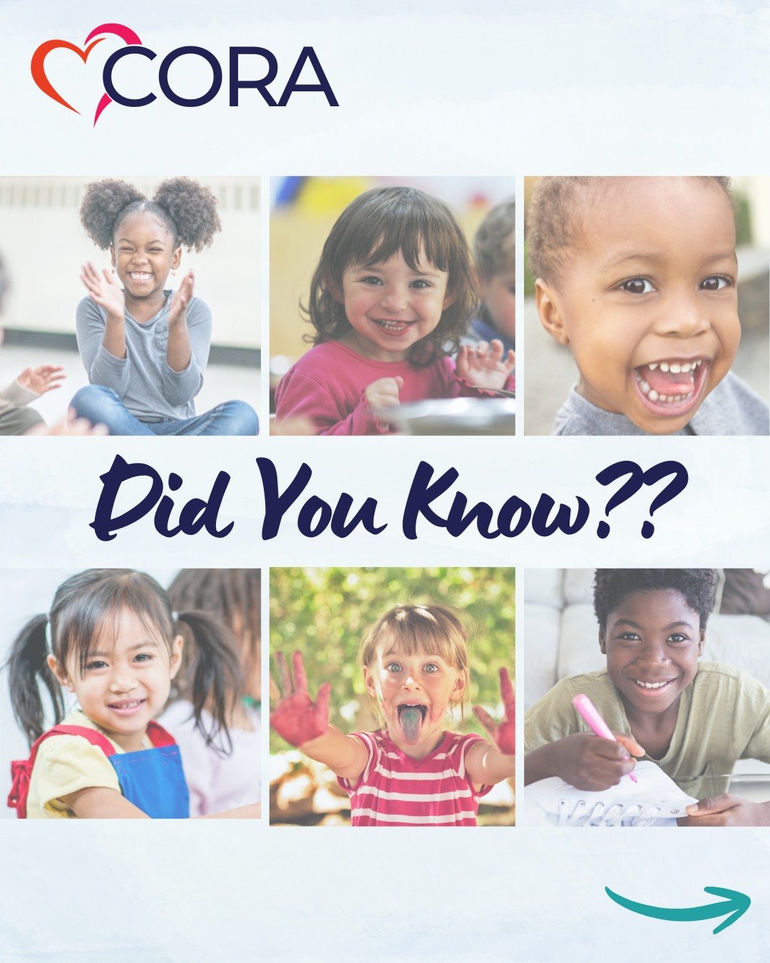 Did you know? 🤔

Each year, CORA supports more than 20,000 children and families across our community &mdash; providing critical services in schools, neighborhoods, and homes when they are needed most. 💕

From academic and behavioral health support