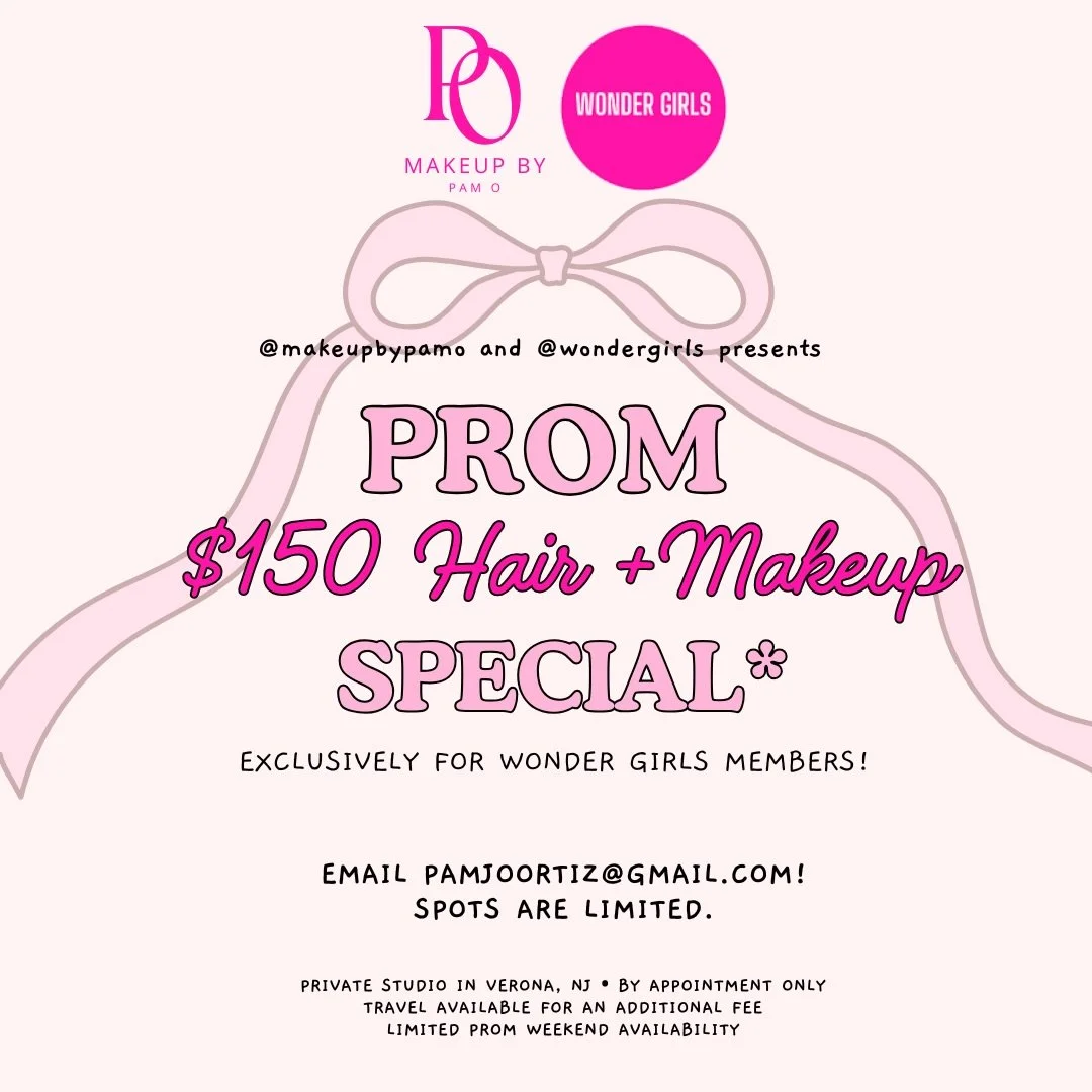 With prom season coming up, we want to help our Wonder Girls feel their very best on prom day! Check out these amazing specials offered by @makeupbypamo to make your prom day the best day ever. Each appointment includes a touch-up kit, goodie bag fro