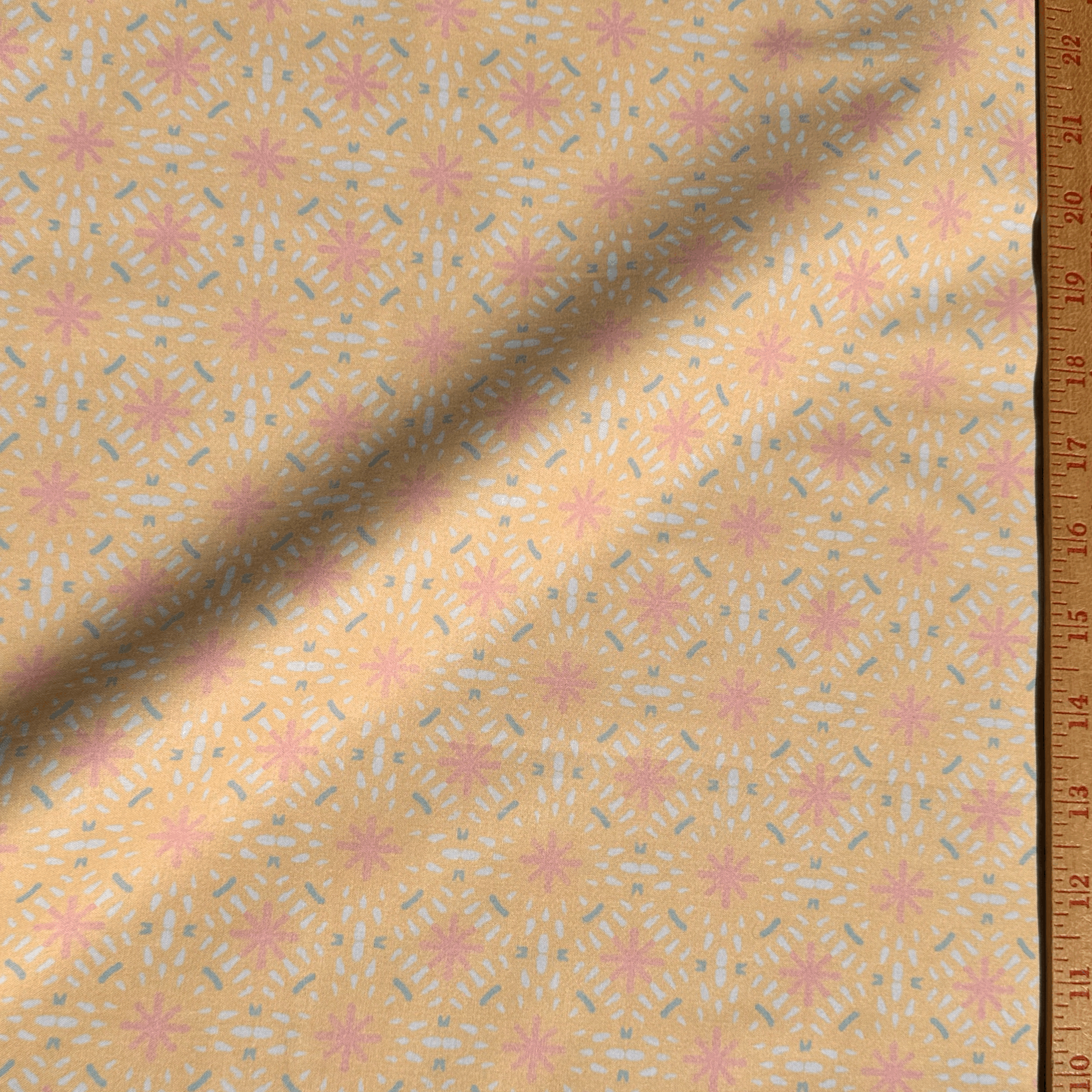 Yellow, Pink and Blue Dash 1 yard cut