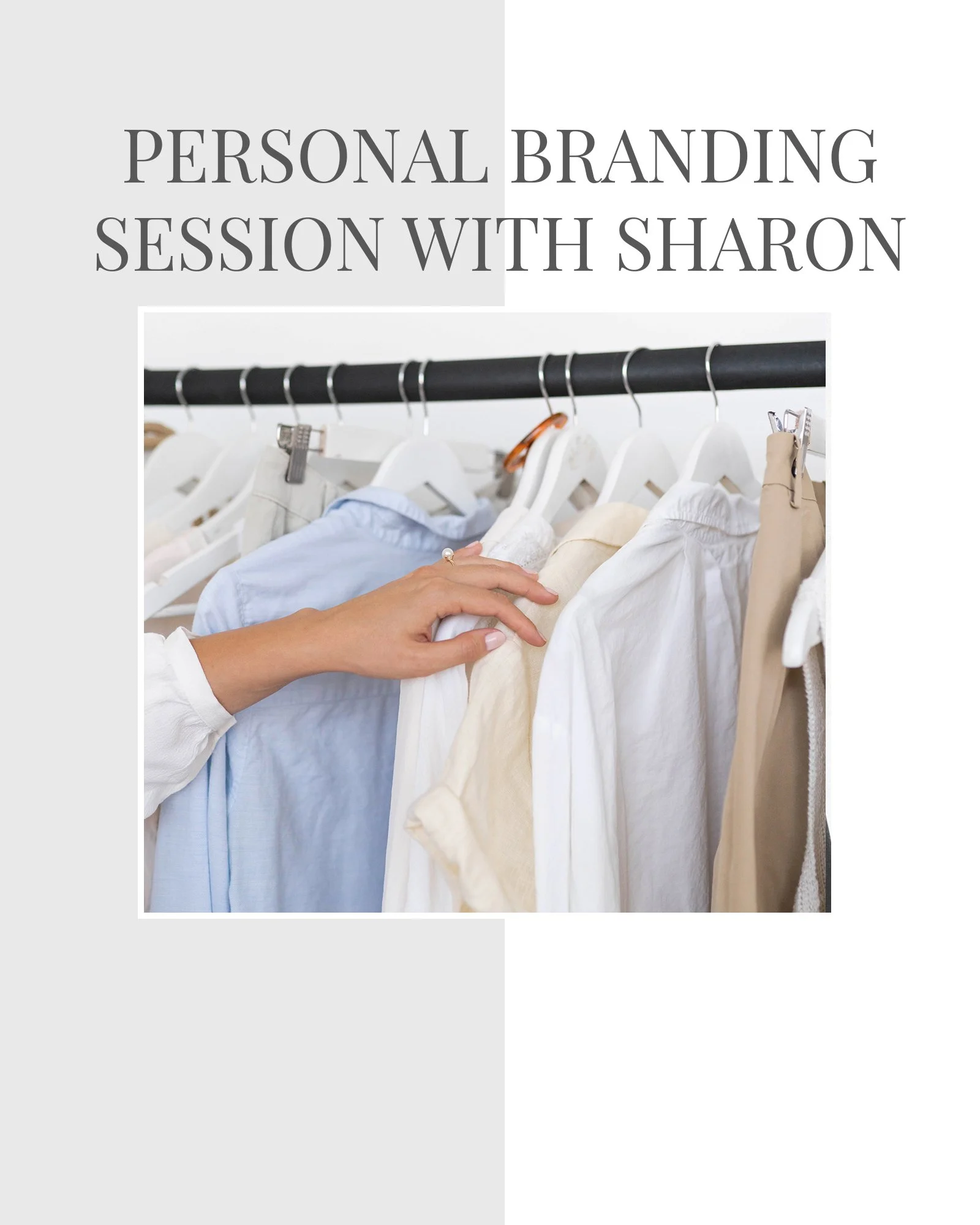 Women's closet selecting clothing for Brand Session with Sharon Wallace Photography of Southern California