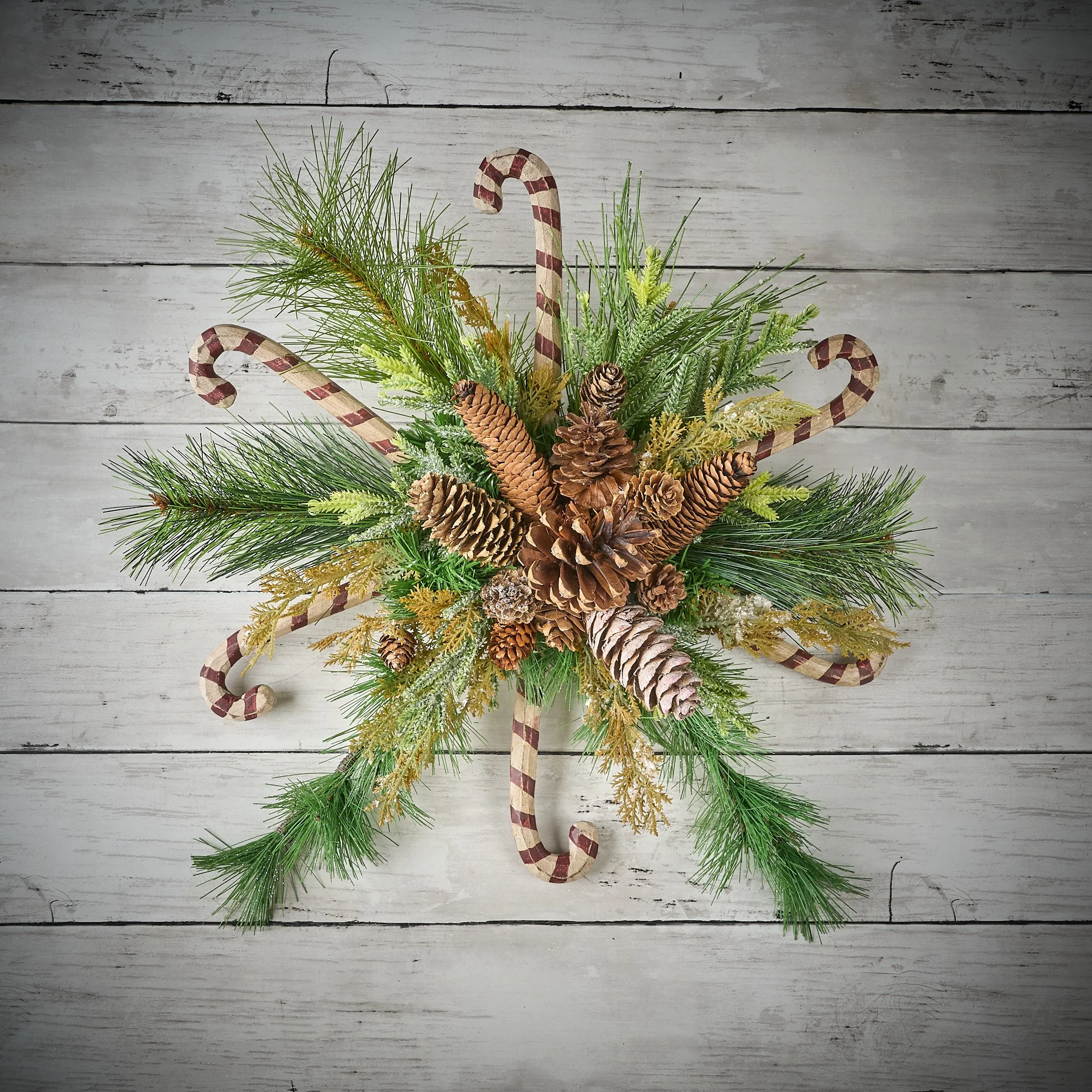Rustic Candy Cane Holiday Wreath