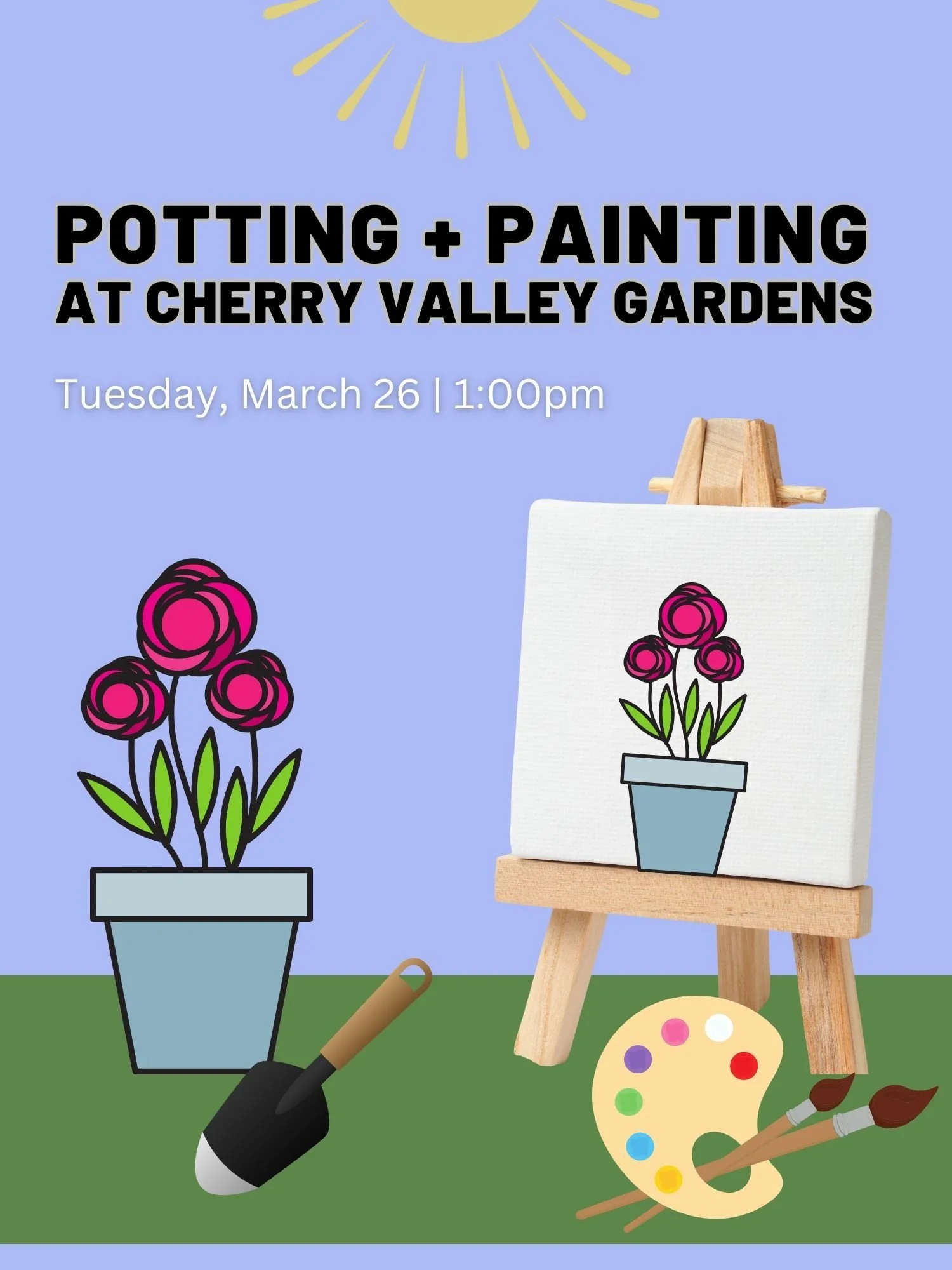 Potting + Painting at Cherry Valley Gardens