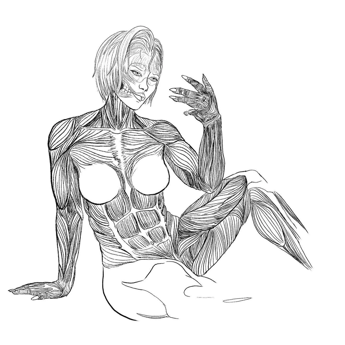 Practicing anatomy, proportion, and also some line work ✨I plan to make a series of these, and maybe add some color at some point