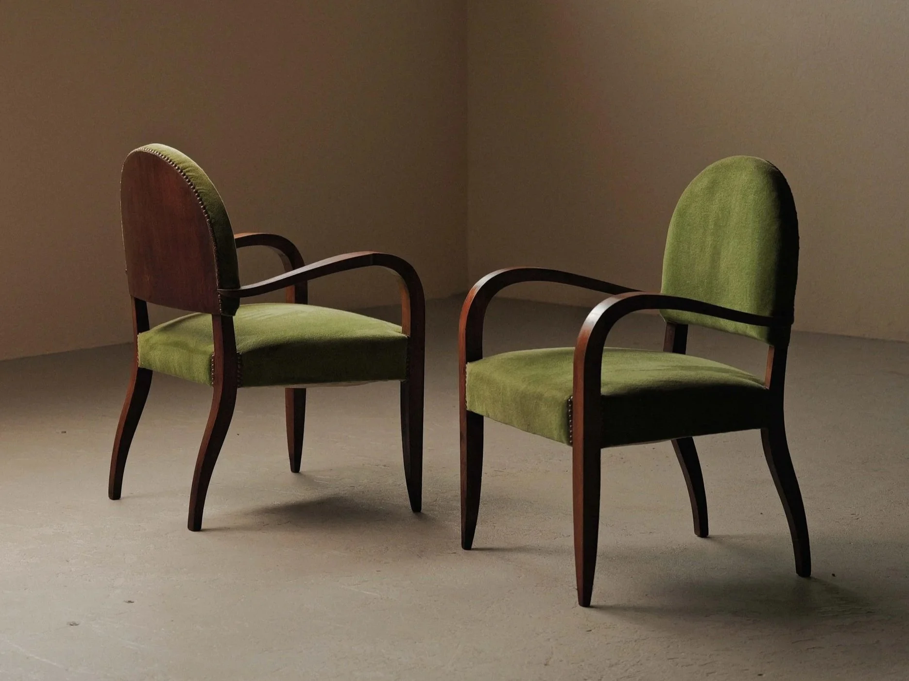 🔴 Paire de fauteuils Art Déco en acajou, France, vers 1930
