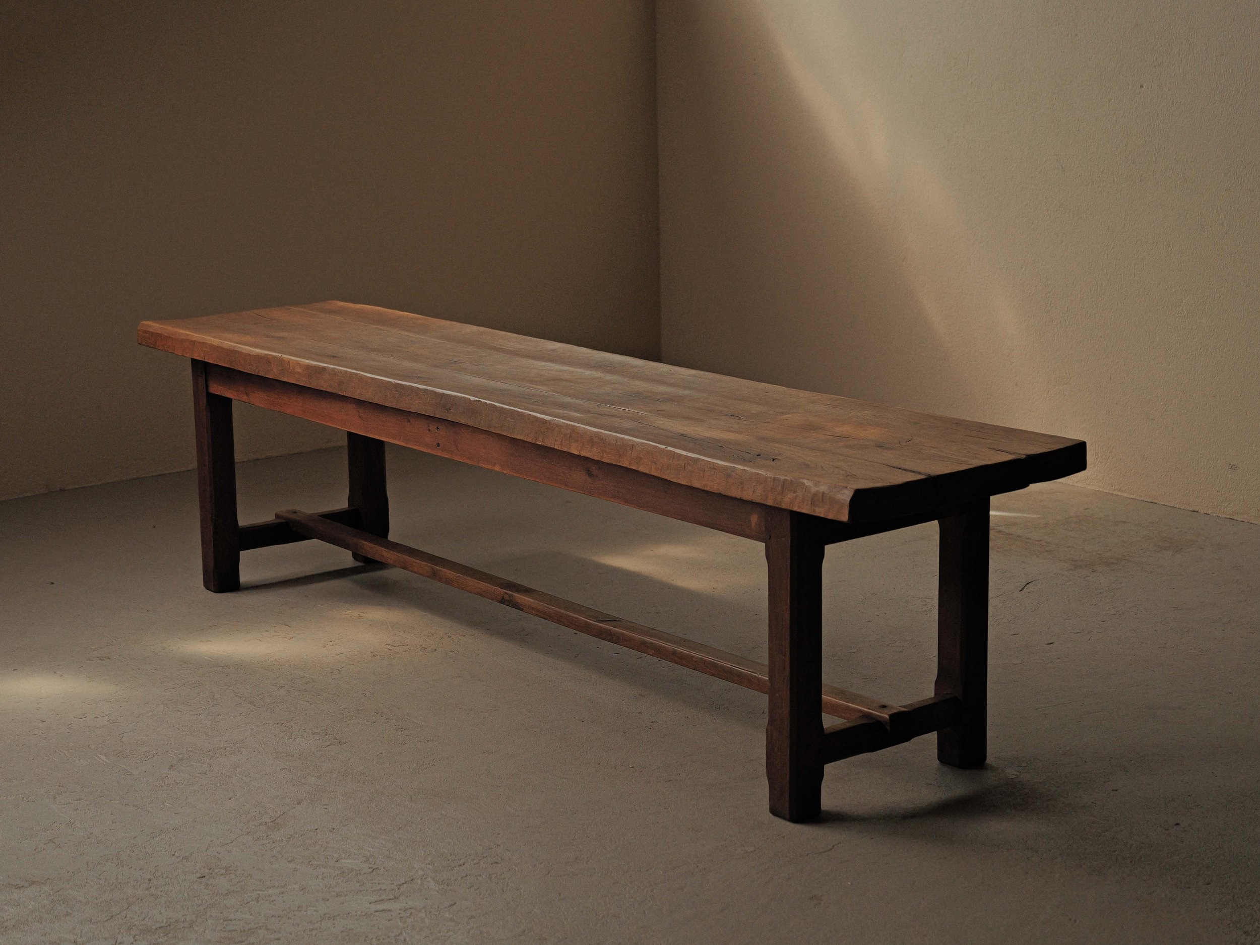 🔴 Grande table artisanale en Orme et chêne massif
