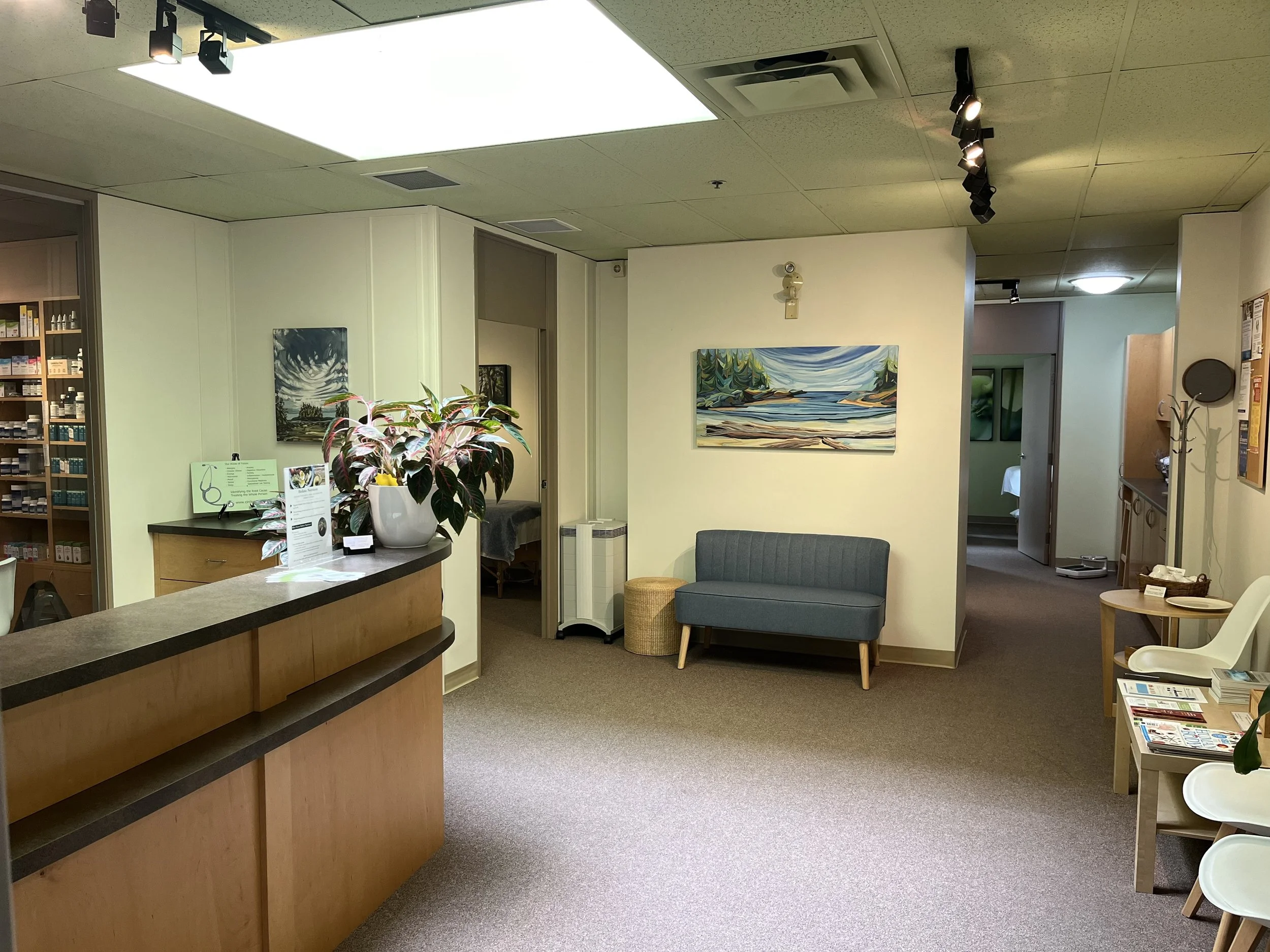 Interior of Circle Integrative Wellness clinic in Victoria, BC