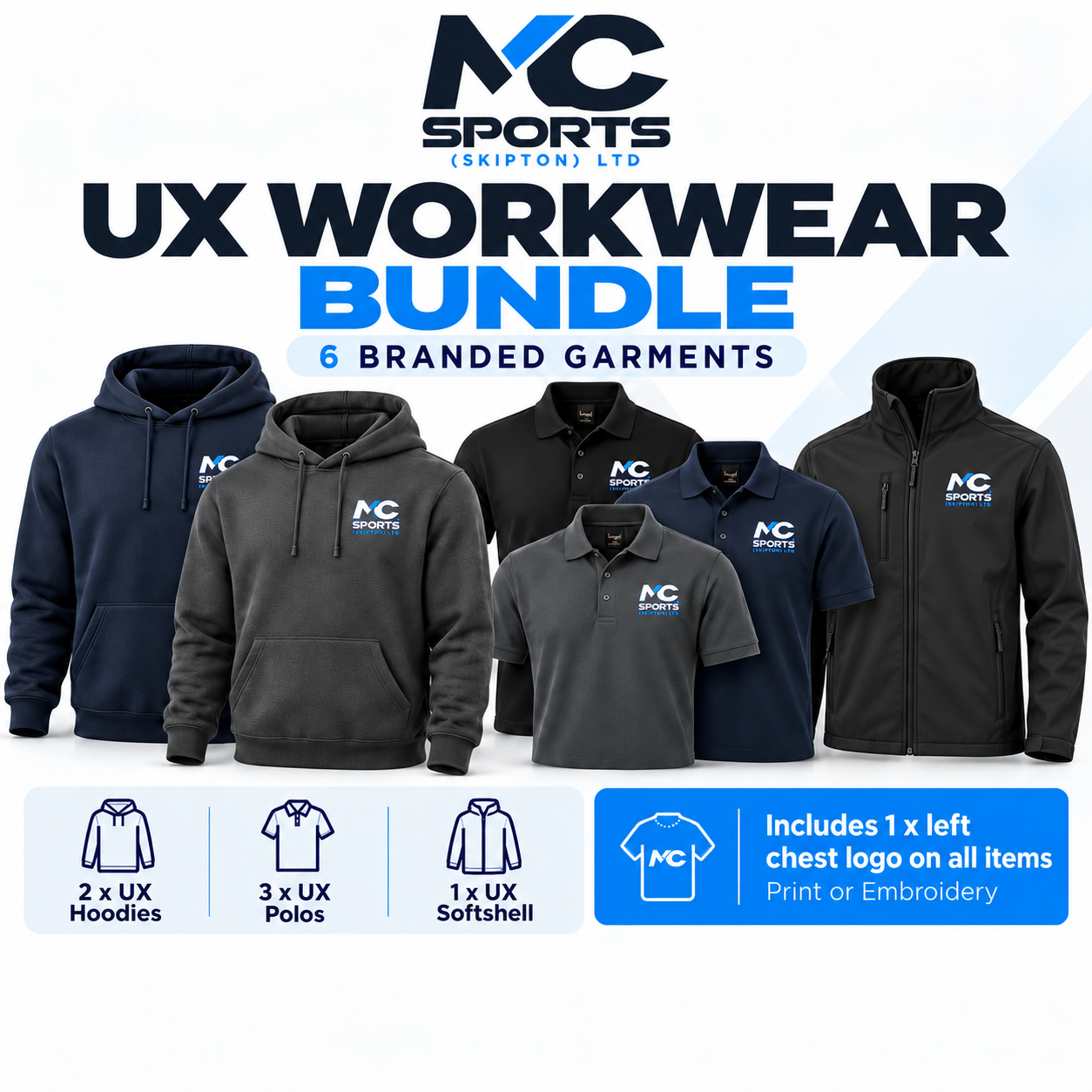 Uneek UX Workwear Bundle – 6 Branded Garments