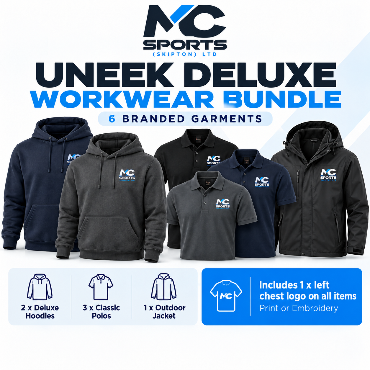 Uneek Deluxe Workwear Bundle – 6 Branded Garments