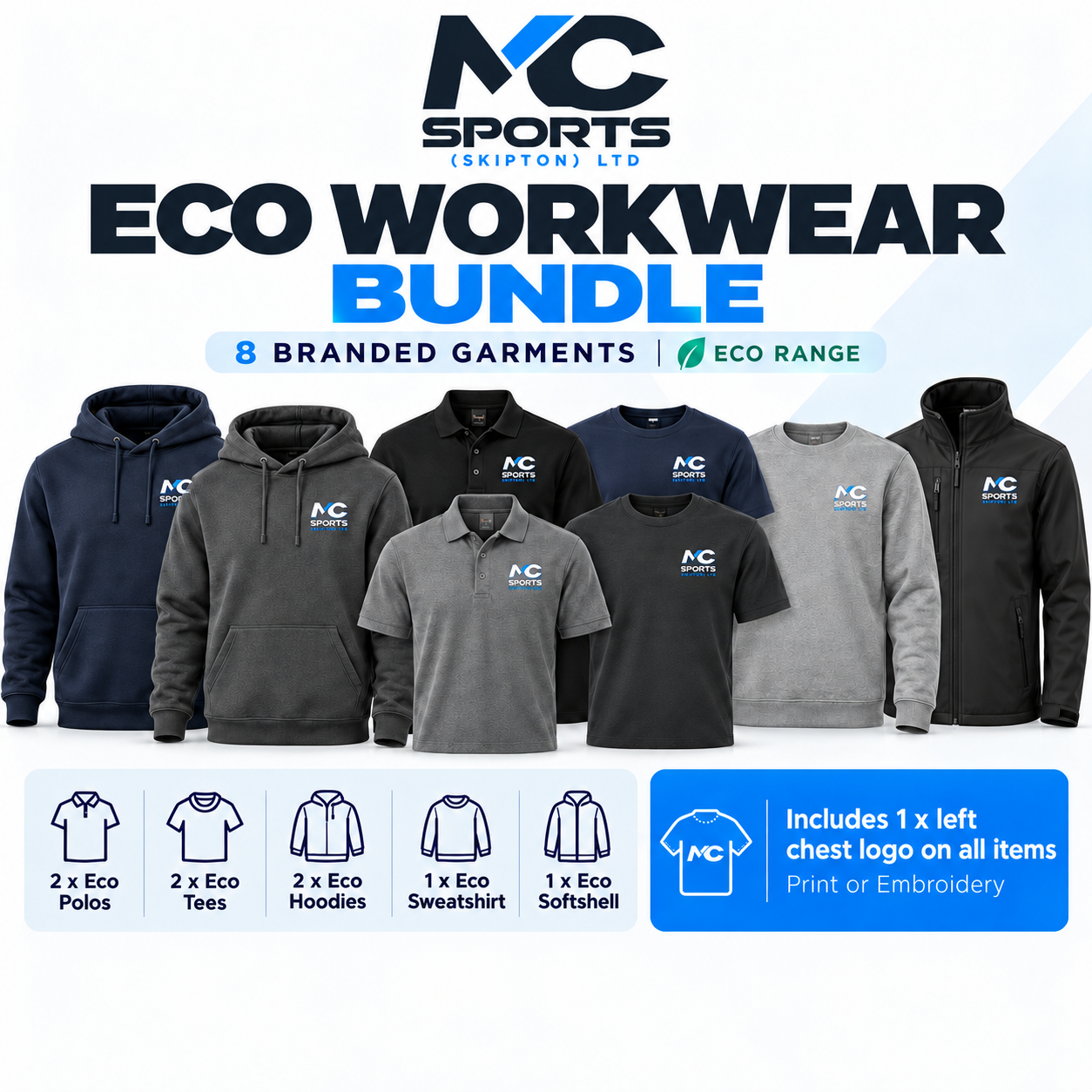 Uneek Eco Workwear Bundle – 8 Branded Garments