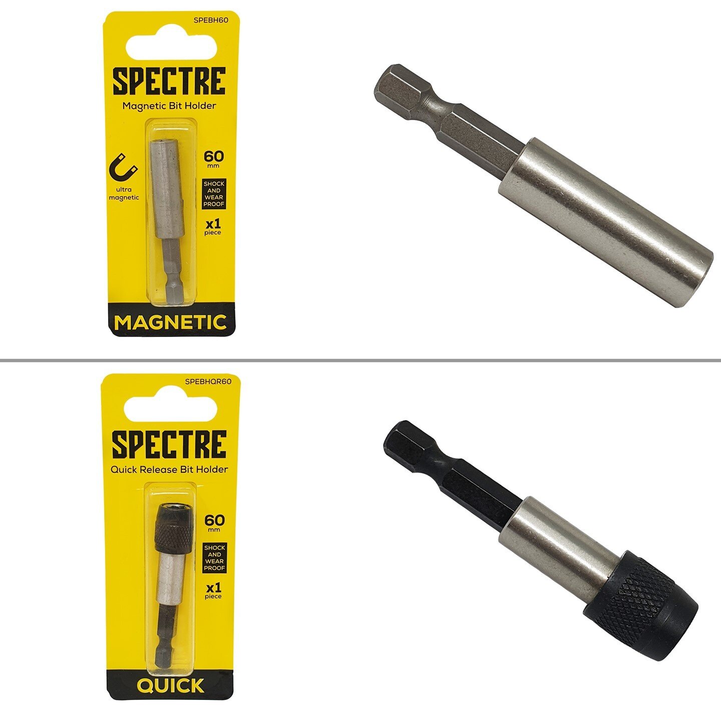 We don&rsquo;t just make screws! Take a look at the Spectre Hex Nut Driver Bit &ndash; ultra magnetic and ideal for using with multiple hex headed screws or bolts. And there's the brilliant shock proof Quick Release Bit Holder Carded. Vist us at www.