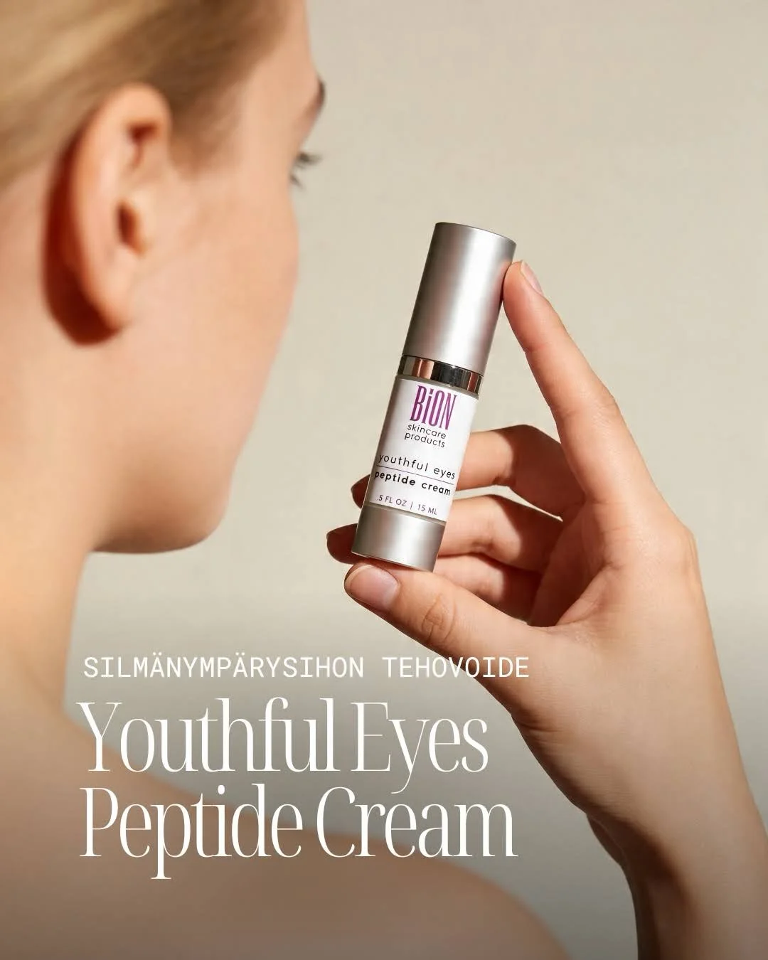 BiON Skincare formuloi Youthful Eyes Peptide Cream -silm&auml;nymp&auml;rysvoiteen yhdest&auml; l&auml;ht&ouml;kohdasta:
yksi voide, joka vastaa silm&auml;nymp&auml;rysalueen kaikkiin keskeisiin tarpeisiin 👁️

Silm&auml;nymp&auml;rysalueella haastee