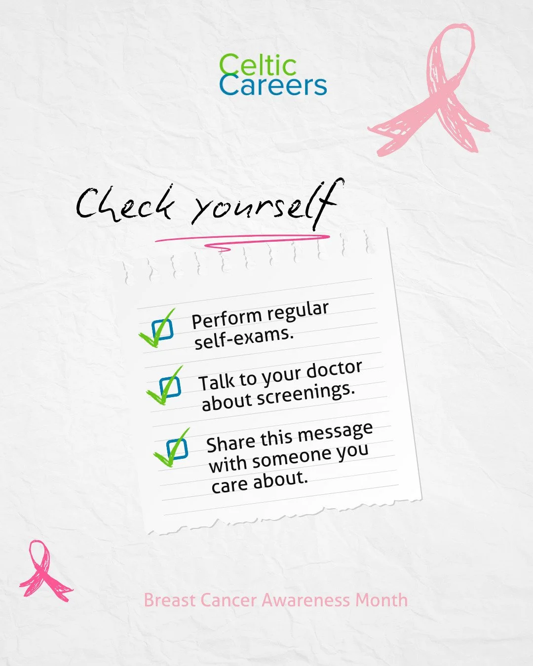 Every October, we stand together 💕 to raise awareness, support those impacted, and remind everyone of the importance of early detection.

A simple step like a self-exam can make a life-changing difference. Join us in 🎗️ spreading awareness.

#PinkO