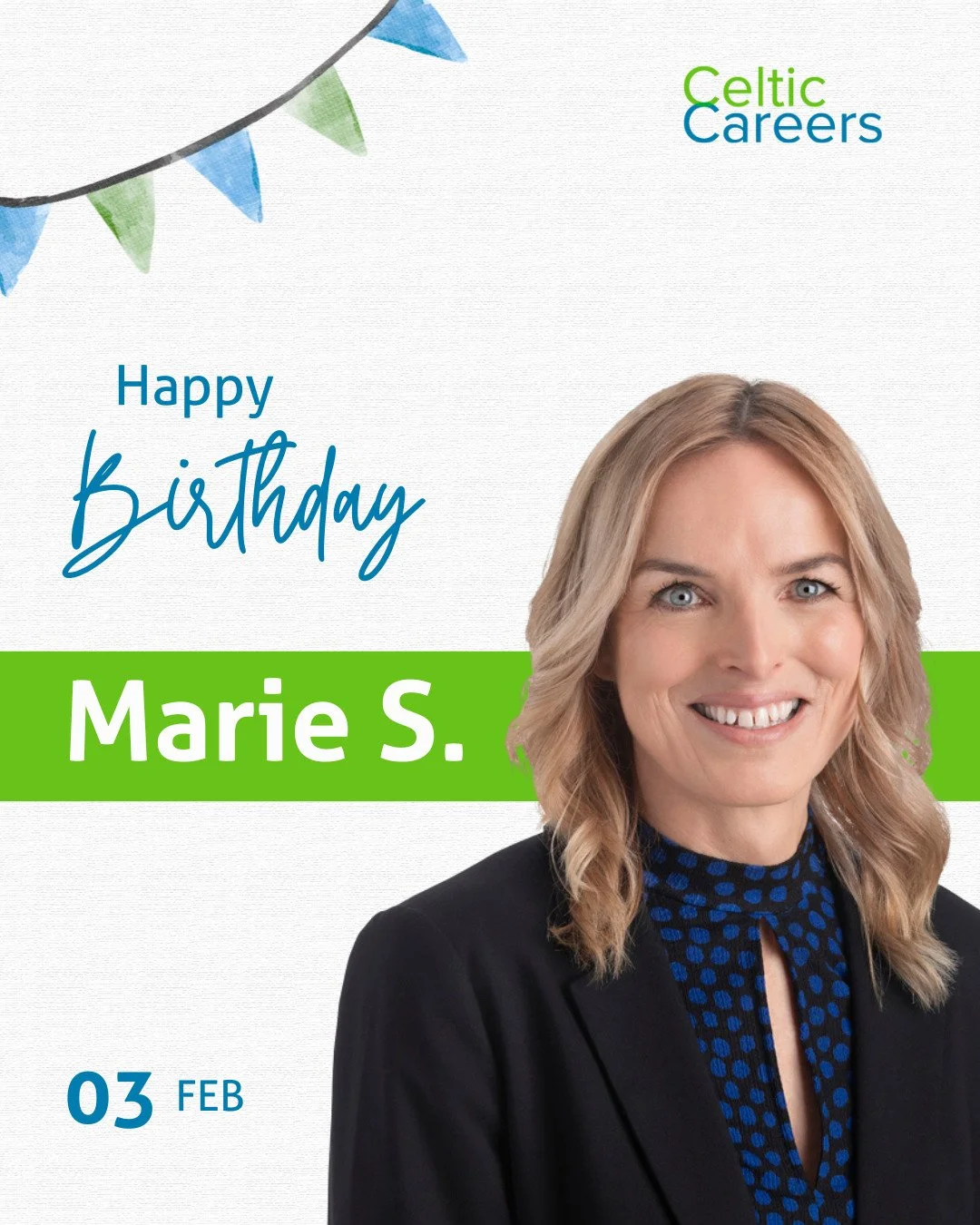 Today is the day to say 🥳 Happy Birthday to our fantastic colleague, Marie Stack! 

Marie, we hope your year ahead is filled with ✨ happiness, health, and plenty of well-deserved celebrations.

#CelticCareersTeam #Birthday #TeamCelebration
