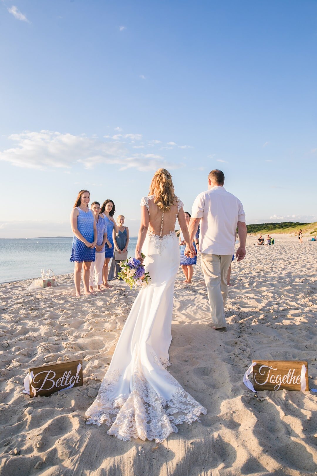 Bride and groom during beach ceremony on Marthas Vineyard.jpg