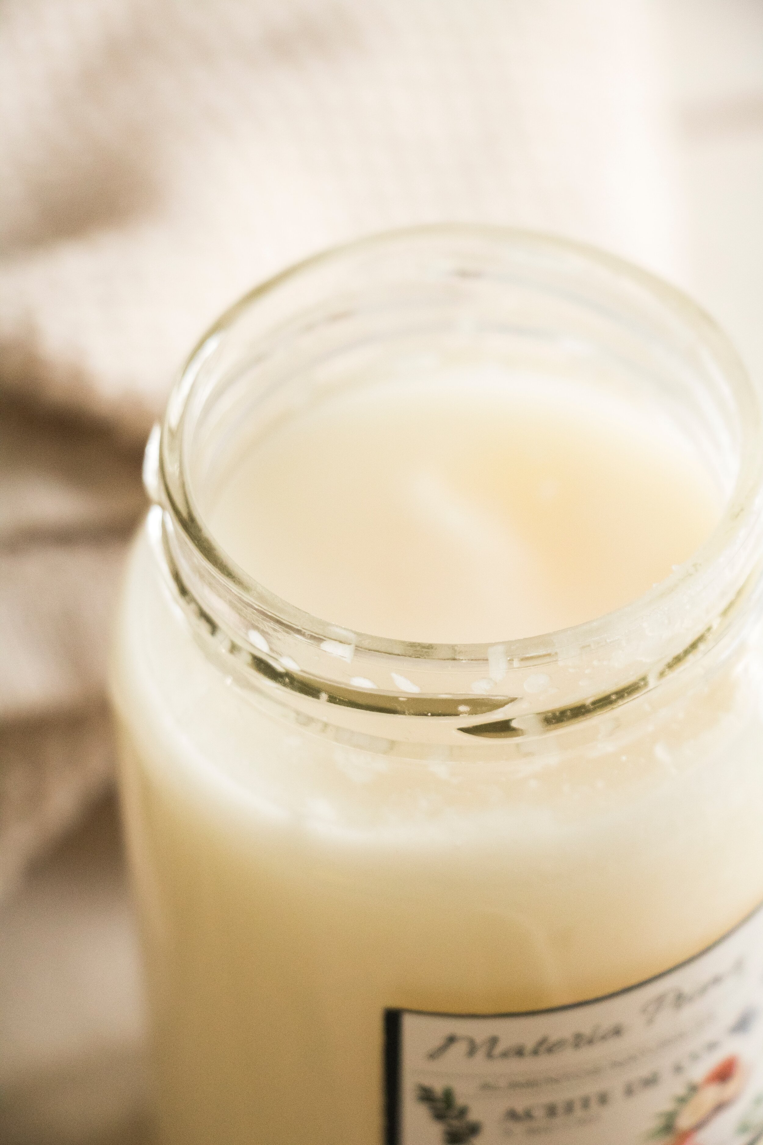 Coconut oil in a jar