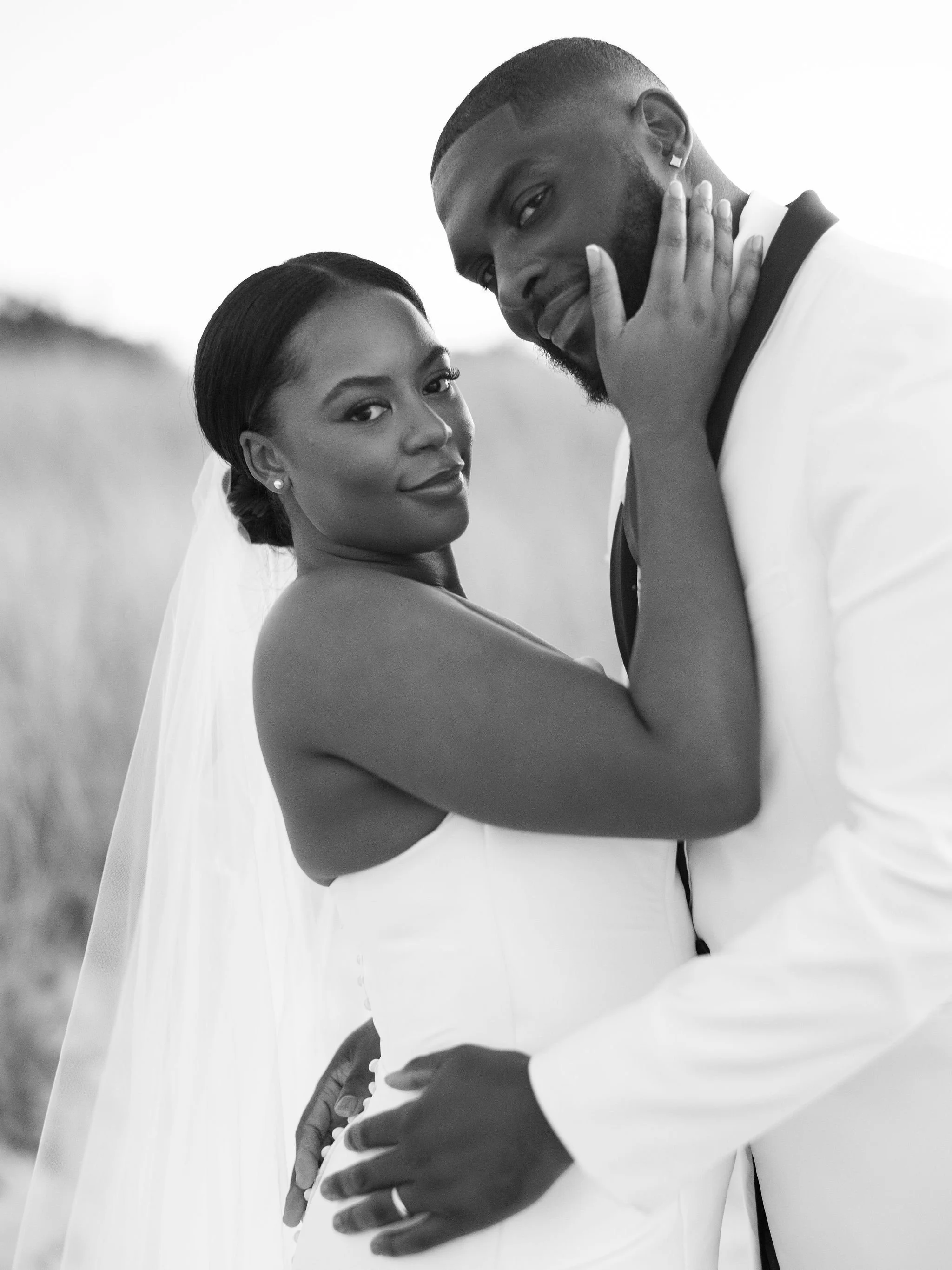 Black and White Couple Portrait – Martha’s Vineyard Elopement.jpg
