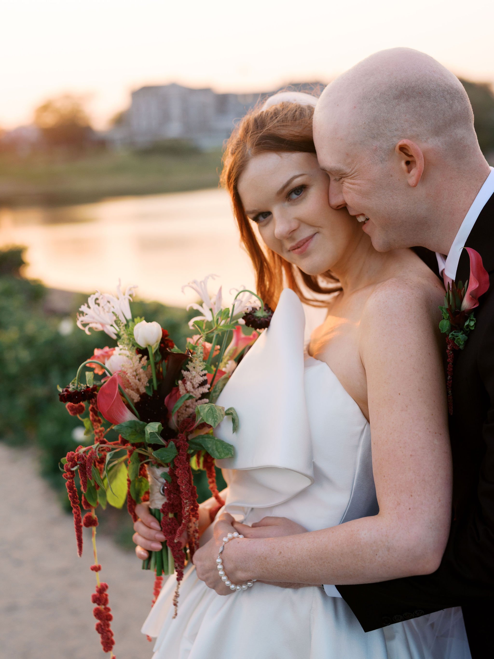 11.Sunset Elopement Portrait by the Water on Martha’s Vineyard.jpg