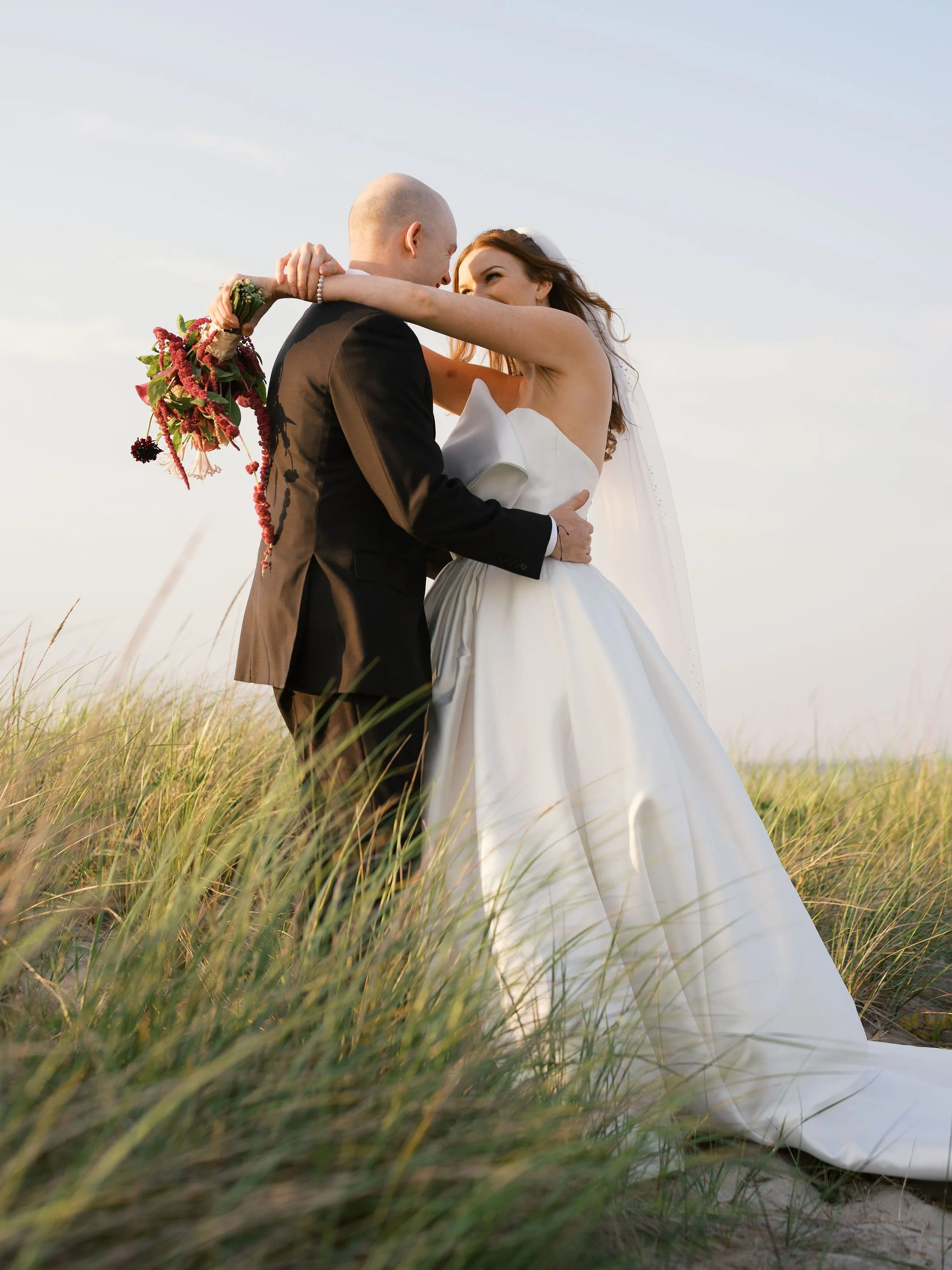 12.Golden Hour Couple Portrait in Edgartown Beach Grass.jpg
