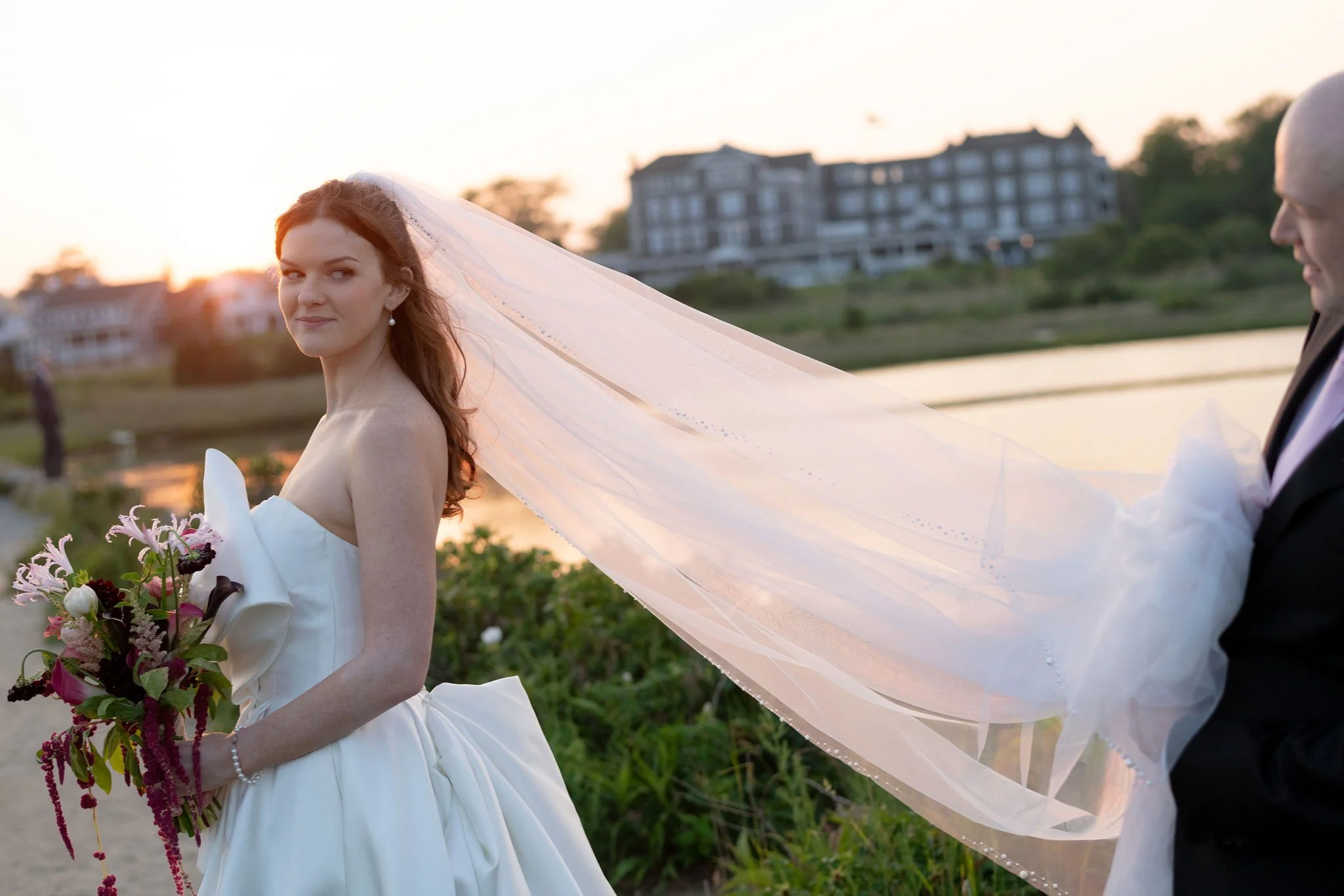 Bride and Groom at sunset