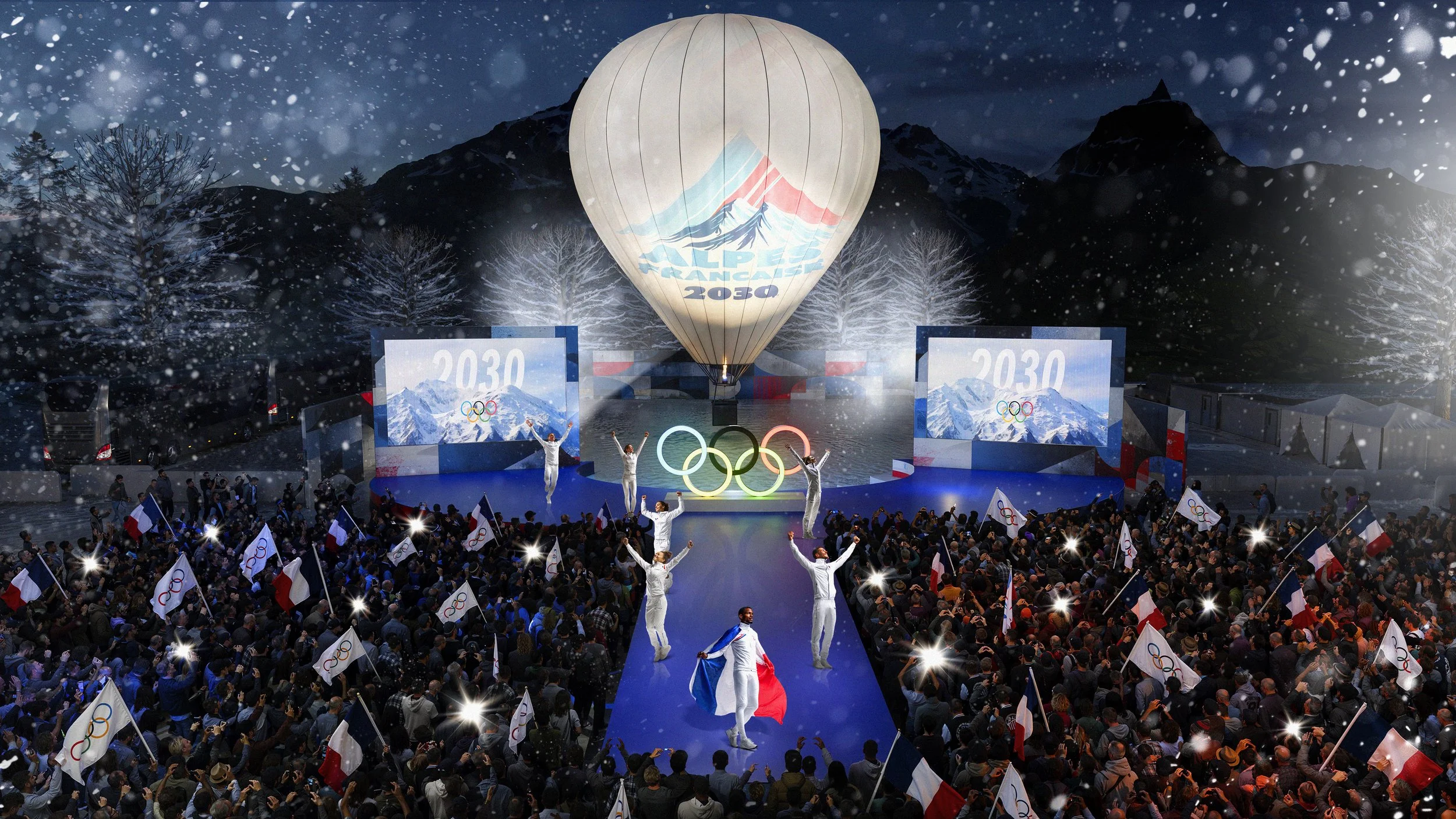  J’ai conçu et réalisé la scénographie du Handover des Jeux Olympiques d’hiver de 2026 à Cortina, un moment symbolique marquant le passage de relais vers les JO d’hiver 2030 dans les Alpes françaises.   Ce projet a été réalisé dans le cadre d’un appe