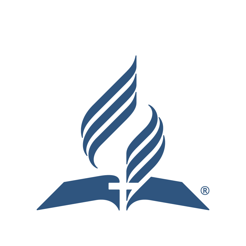 The Seventh-day Adventist Church logo featuring an open book with a stylized flame above it.