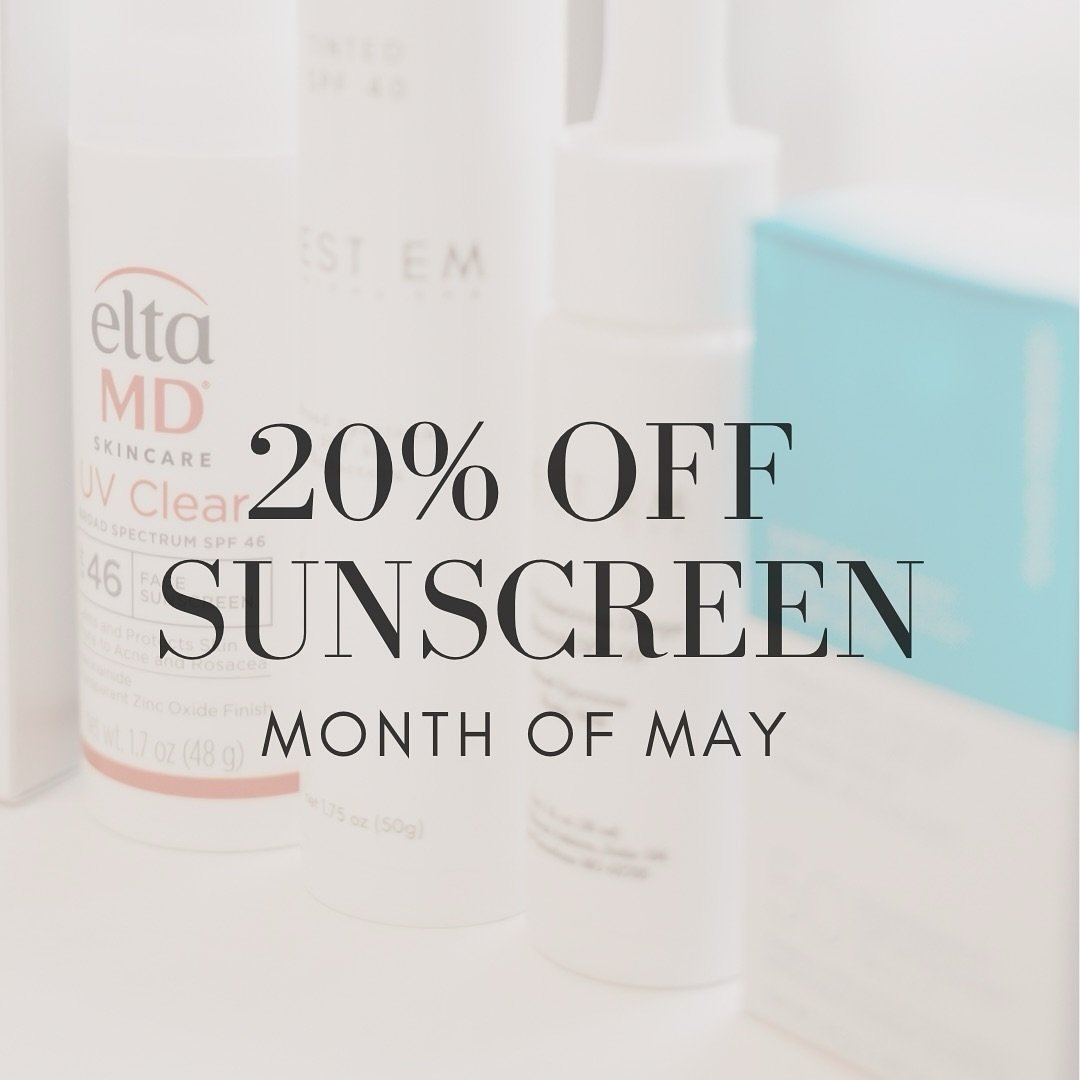 May is skin cancer awareness month - and starting today, all of our sunscreens will be 20% off through the month!

Shop online or in store &amp; protect your skin for the summer ahead ☀️