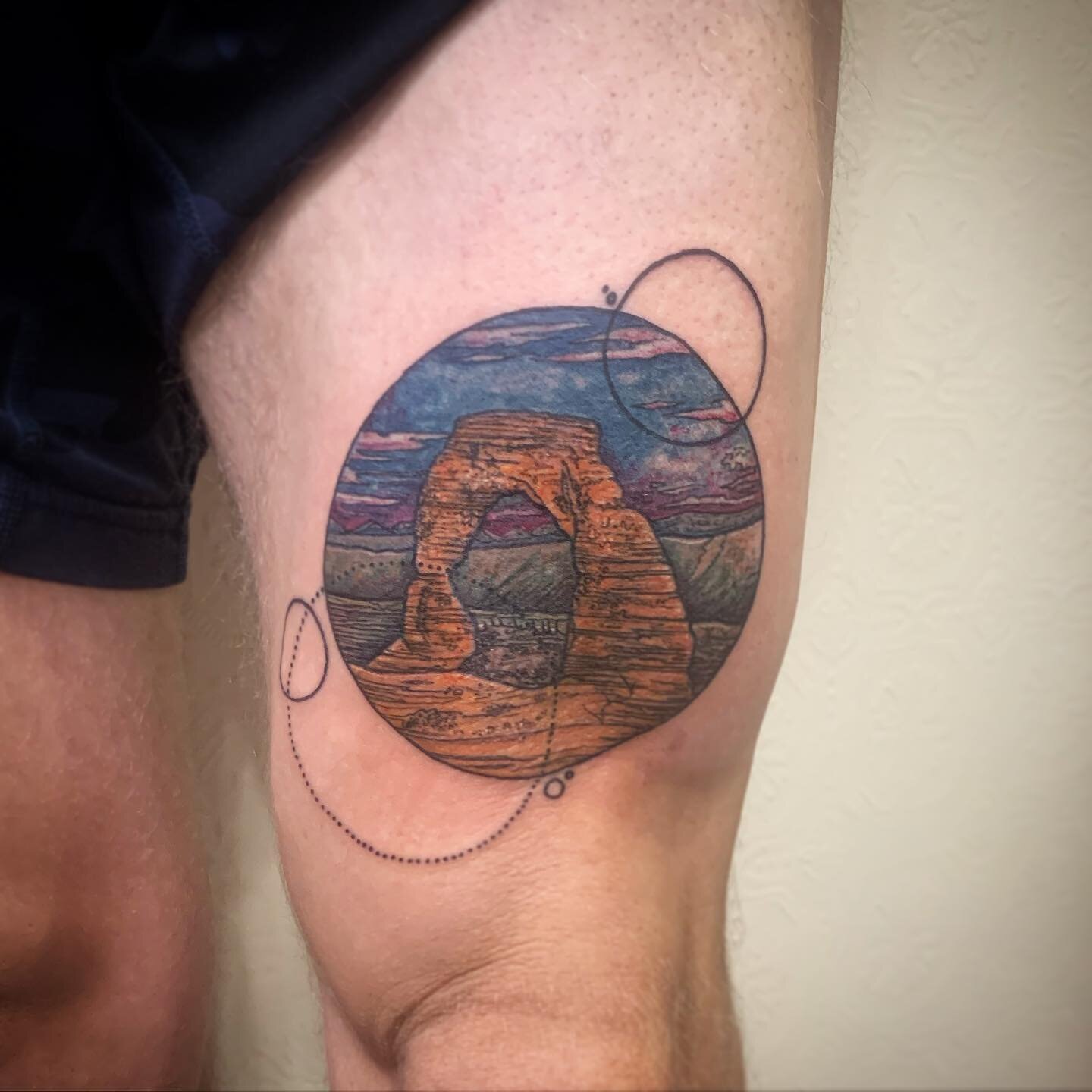 Moab arches, thanks so much Brian for letting me have fun with this one!  #moabutah #moabtattoo #archesttattoo #grandrapidstattoo #sparrowsnesttattoo #grandrapidstattooartist