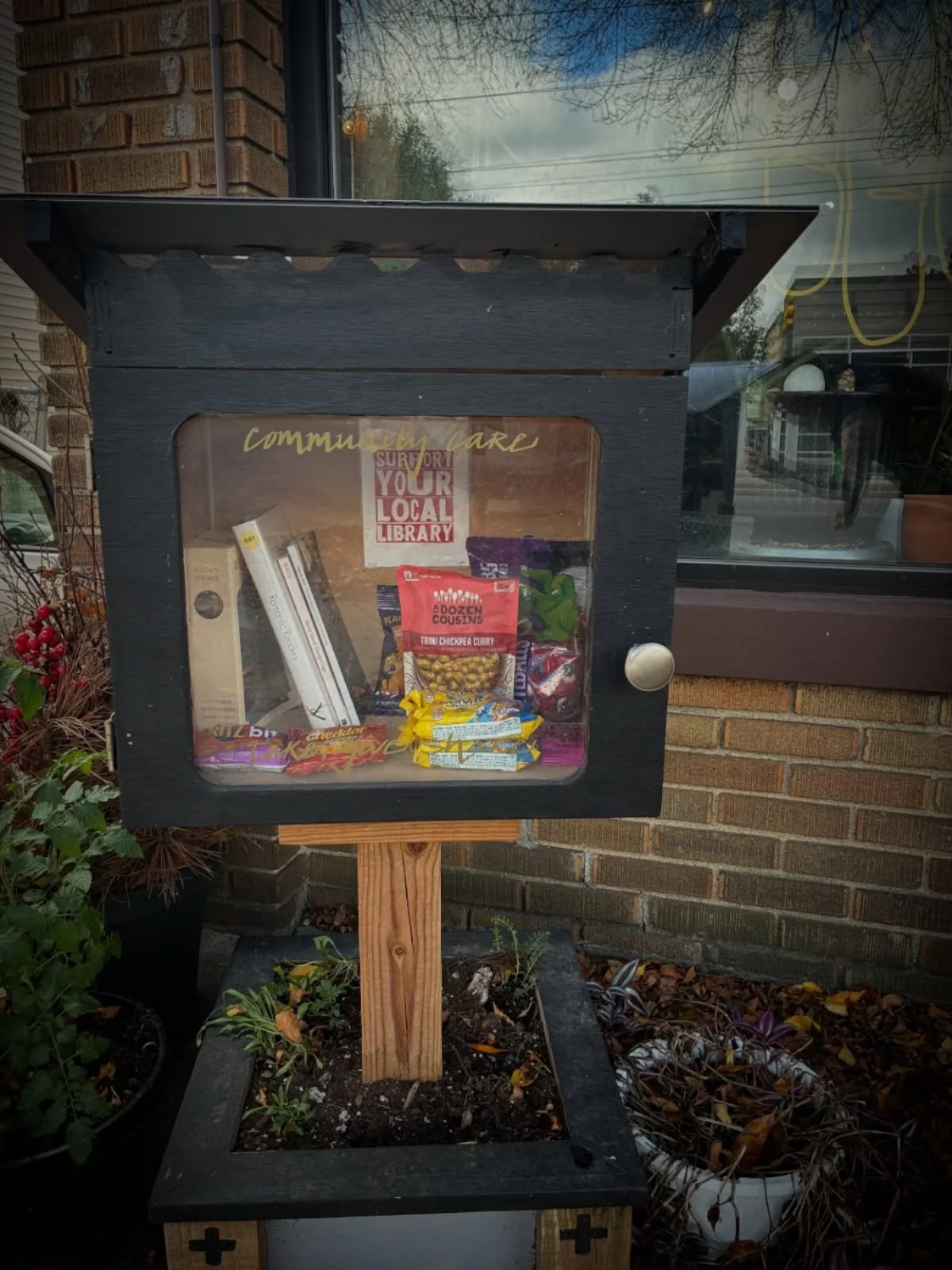 Let’s fill the free libraries with food and supplies! Community care is it, loves! We do our best to keep ours filled out front, but if you’re stopping in, please feel free to add to it! 🖤