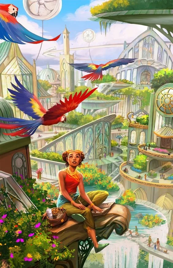 “Solarpunk”, Rita Fei (via ArtStation)