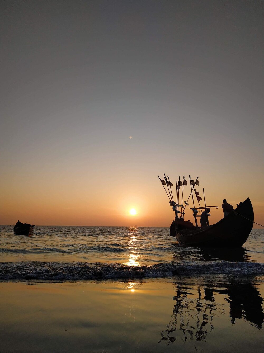 Sonnenuntergang am Meer in Bangladesch