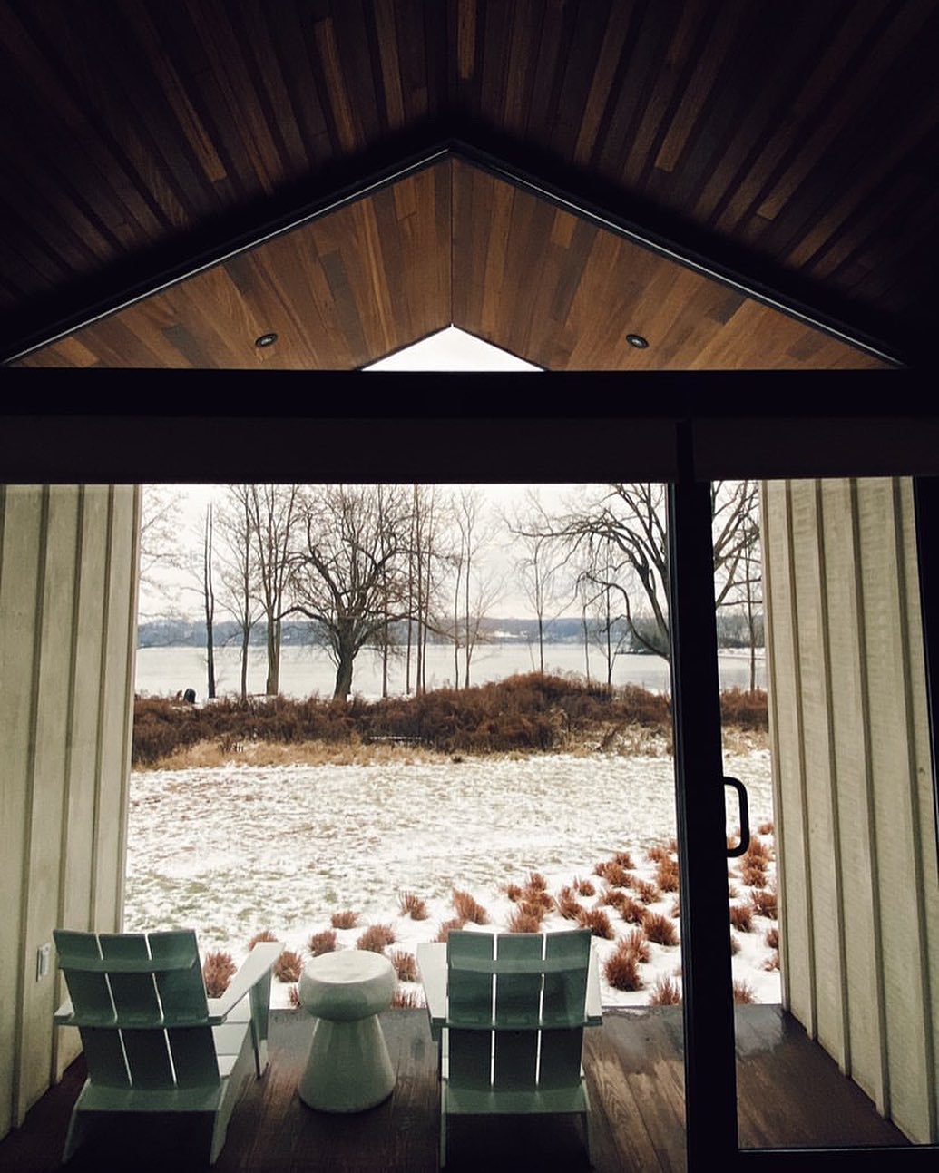 Cabin and snow outside.jpg