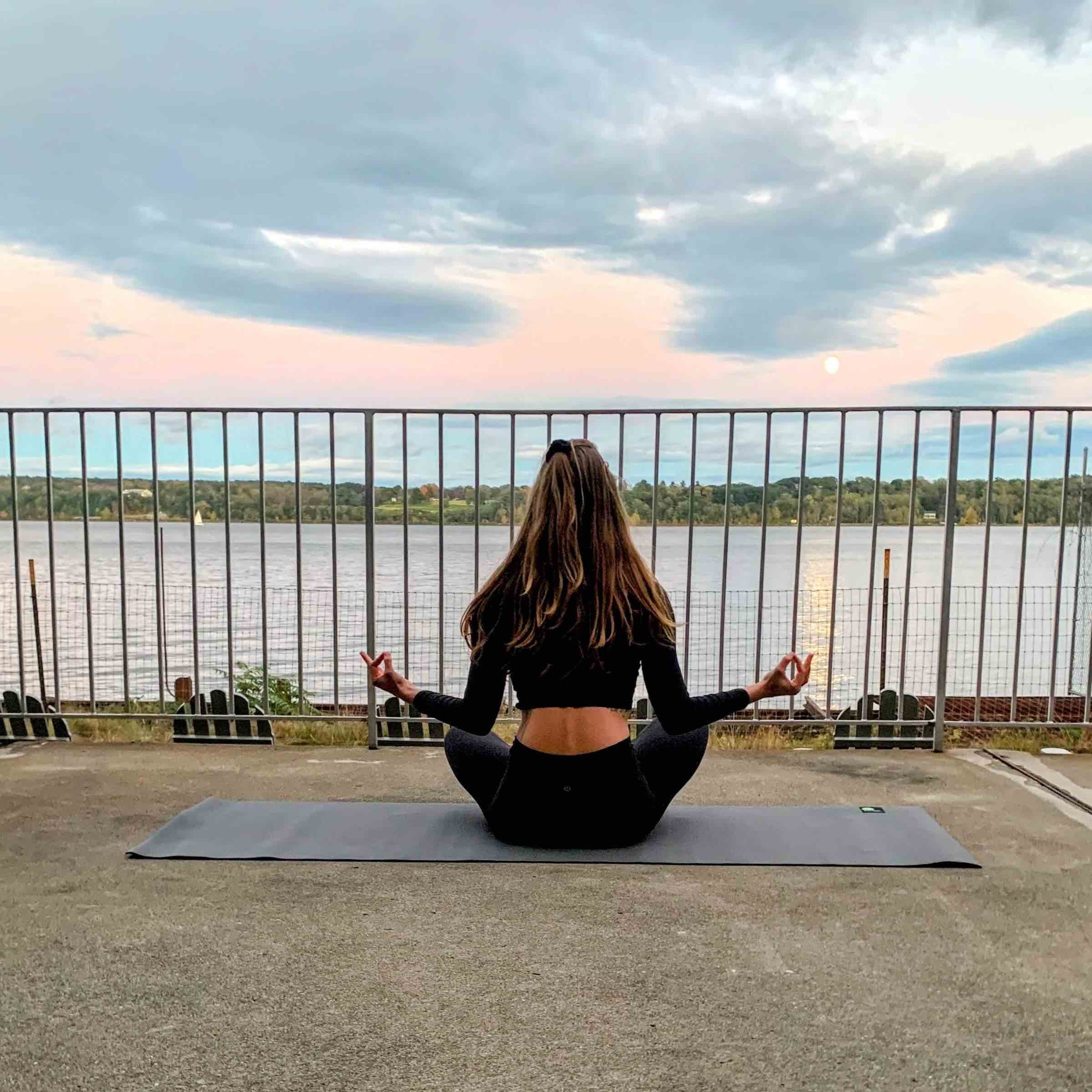 Yoga overlooking the Hudson River