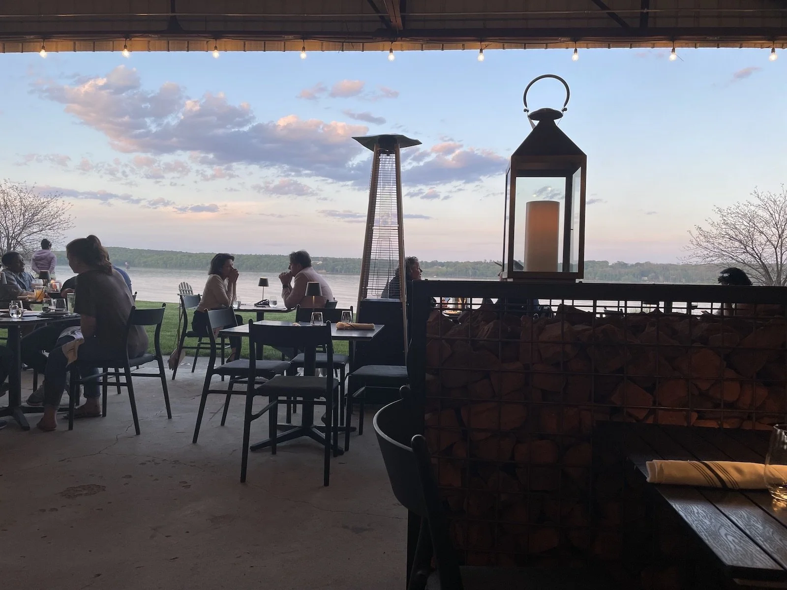 View of outdoor seating from inside