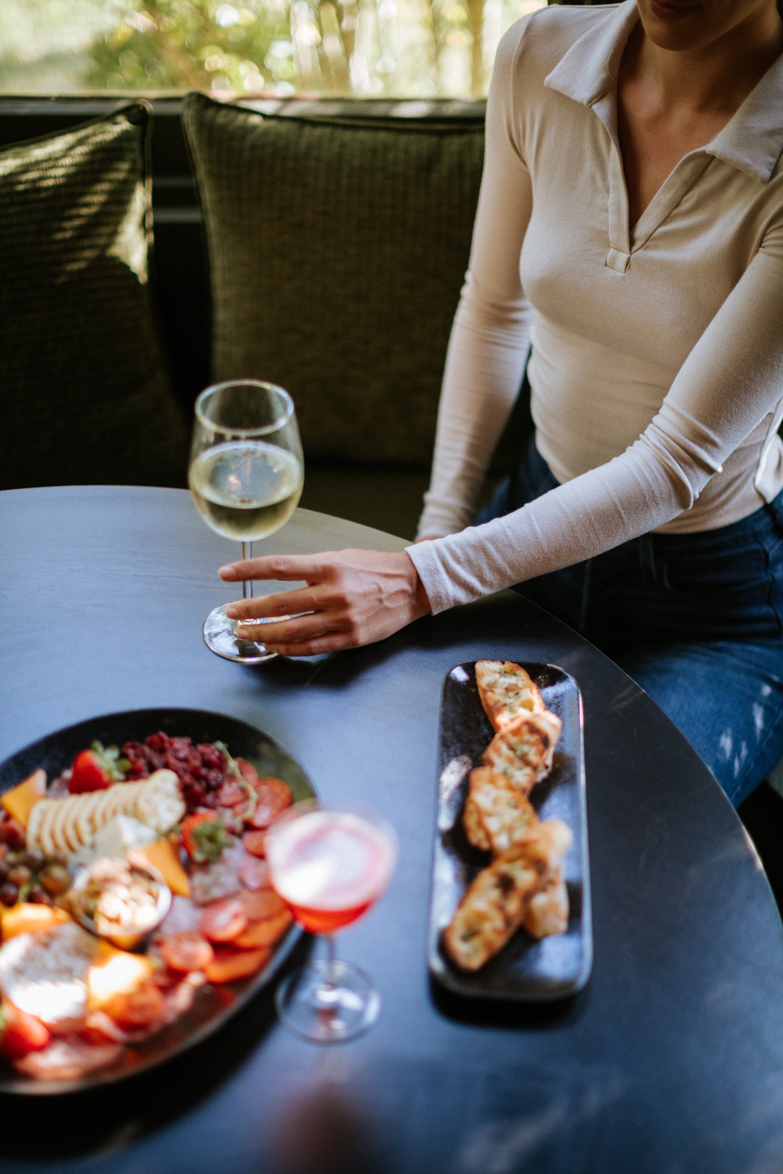 Wine and Snacks in the Bar Area