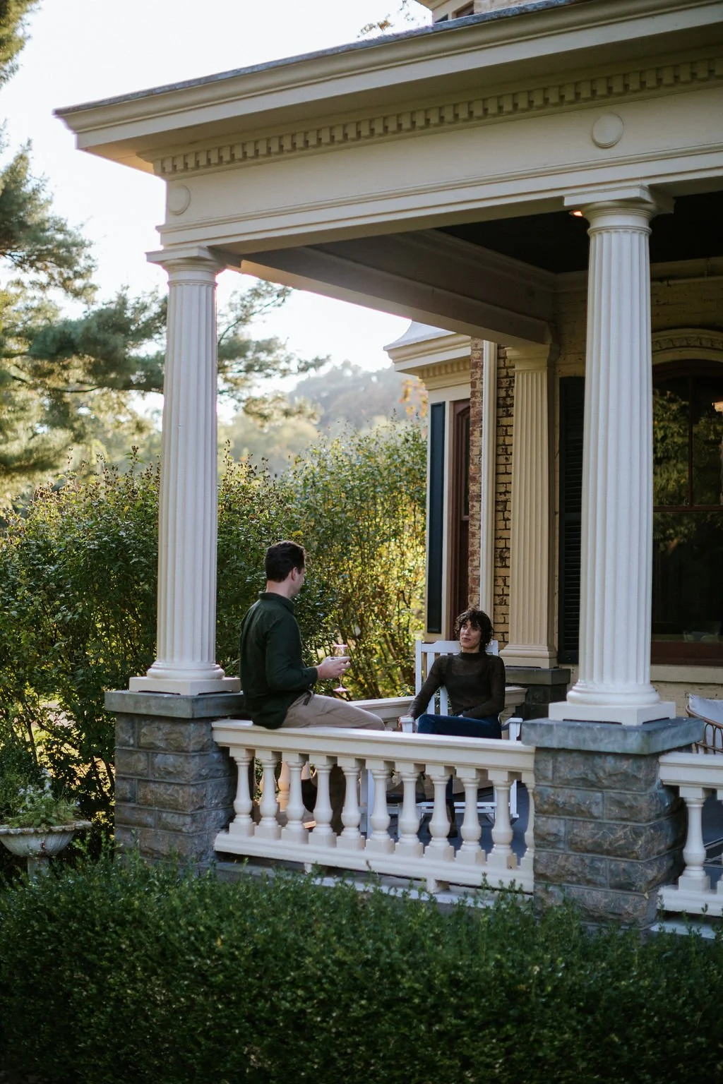Enjoying Drinks on the Porch