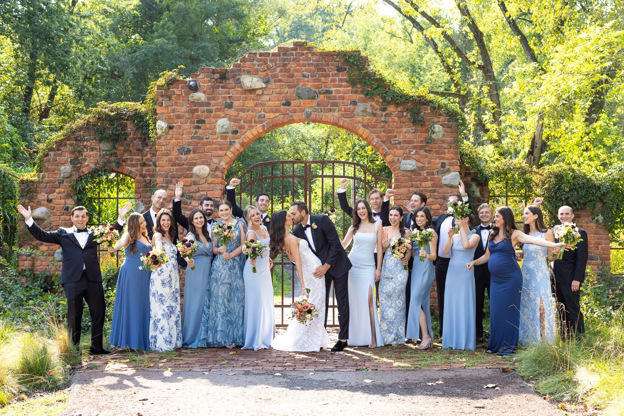  Wedding guests at the ruins at Hutton Brickyards 