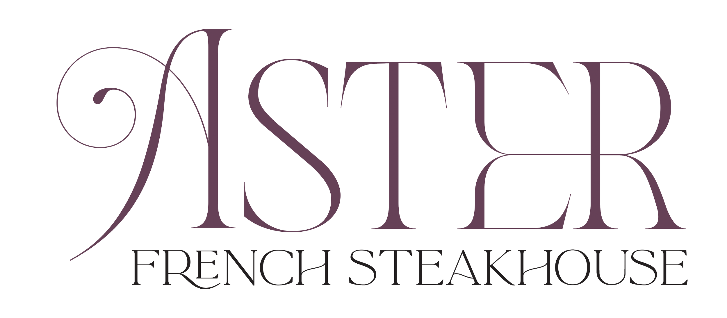 The logo of a restaurant named 'Laster French Steakhouse' with stylized text.