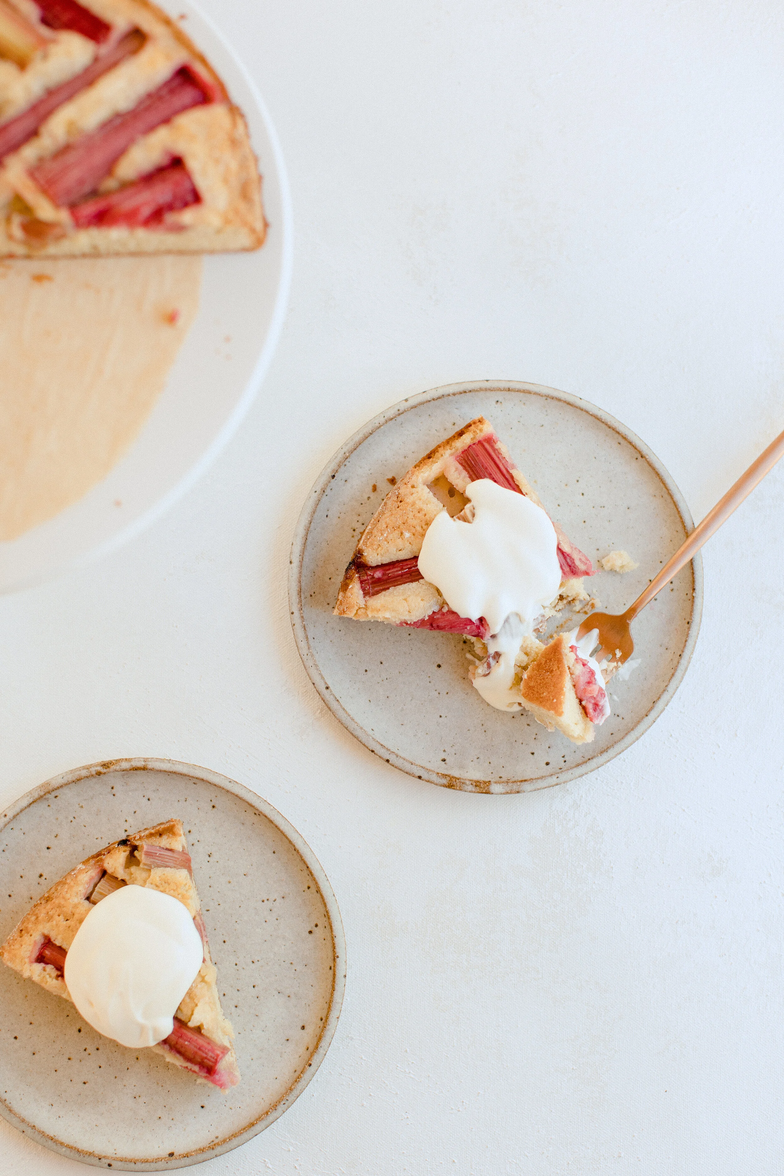 Rhubarb Cake with Crème Fraîche and Cassis — Coco et Sel