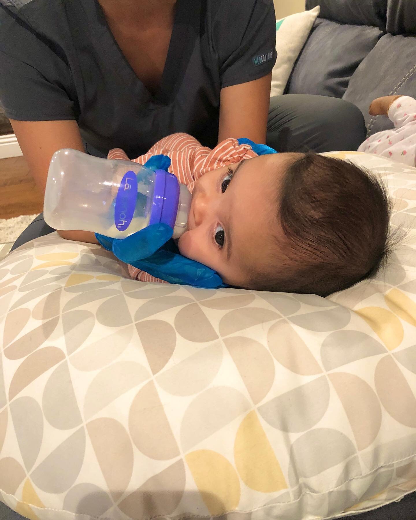Feeding therapy with 3 month old baby. 

*posted with permission*
#occupationaltherapy #maternalhealth #maternalwellness #feedingtherapy #lactationsupport #bottlefeeding #breastfeeding