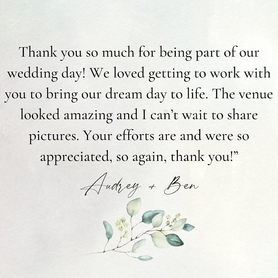 Messages like this really brighten our Monday. Thank you, Audrey and Ben! 😊🤍