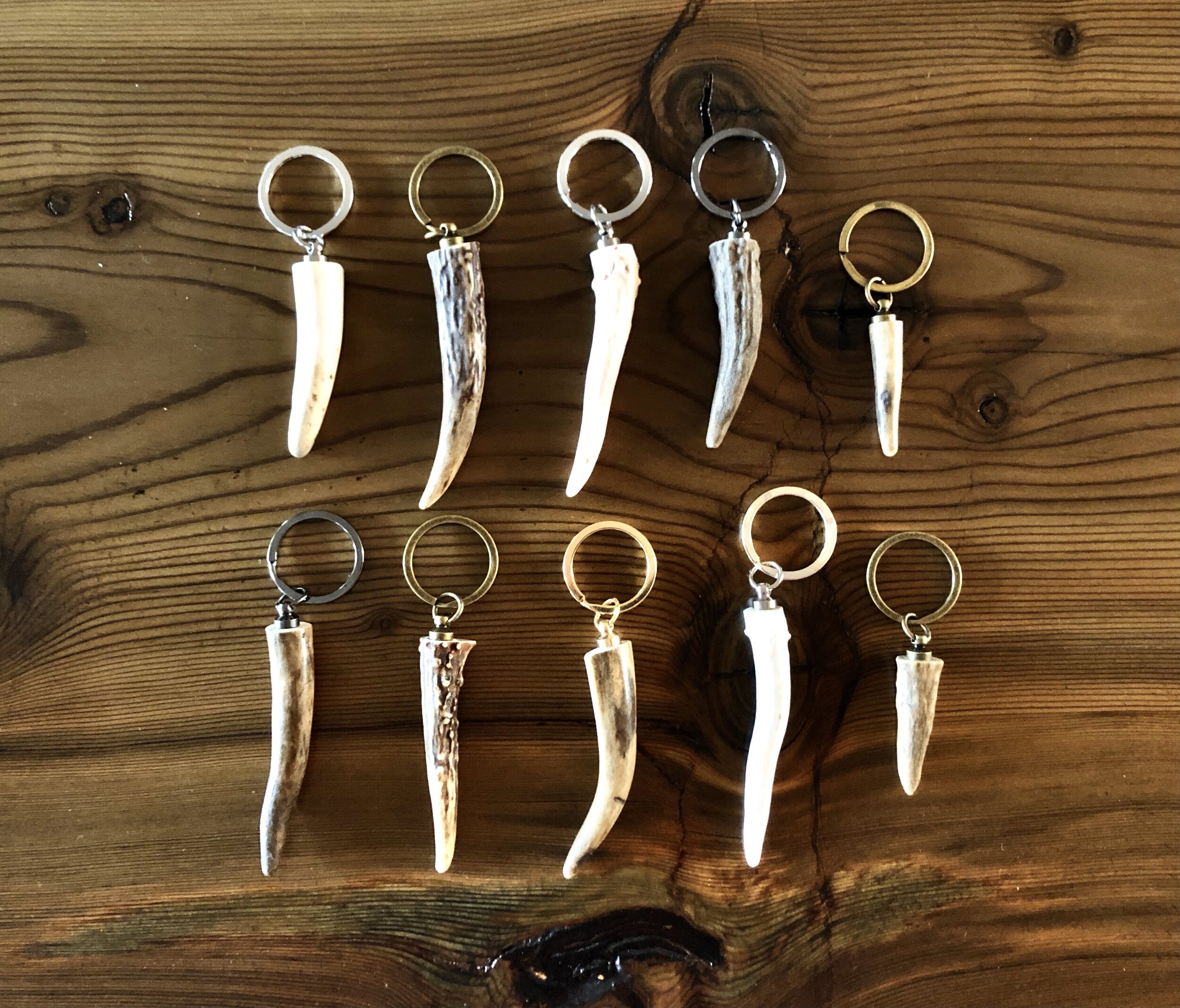 Antler tine keychains