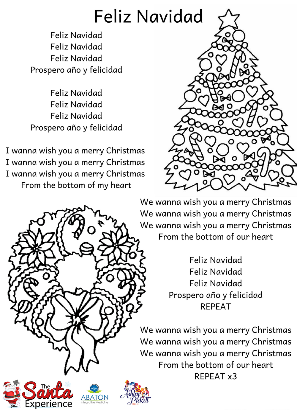 Song Sheets The Santa Claus Experience