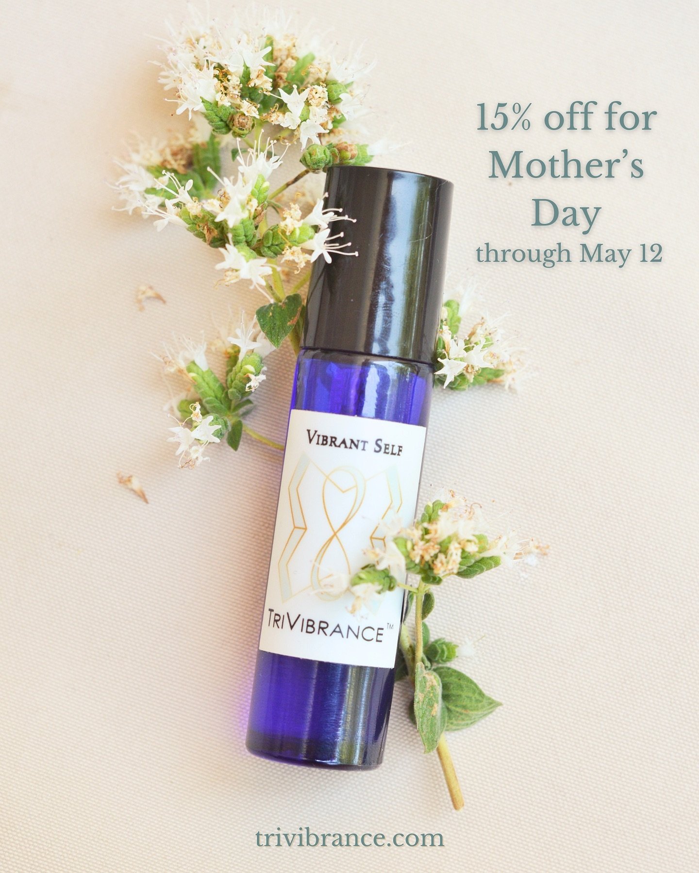 15% OFF Vibrant Self &trade; for Mother&rsquo;s Day through May 12! 🌹

This blends supports the release of disharmonious energies like unworthiness, discontent &amp; anxiety while supporting the flow of higher vibrational emotions like self-love, jo