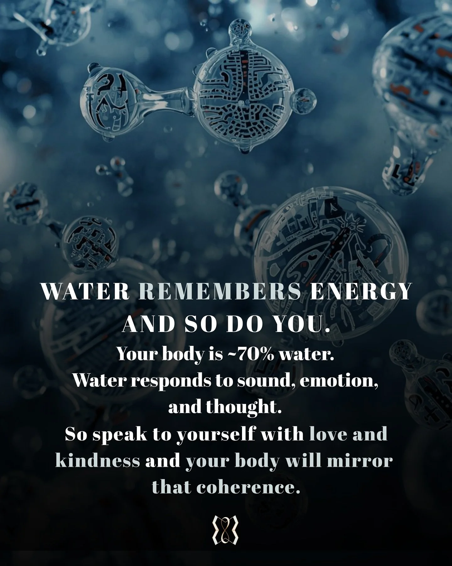 Emerging biophysics research (Pollack, Del Giudice, Vitiello) explores structured water&rsquo;s ability to store electromagnetic information.

Water structures shift in response to sound &amp; vibration &mdash; so speak kindly, move gently and align 