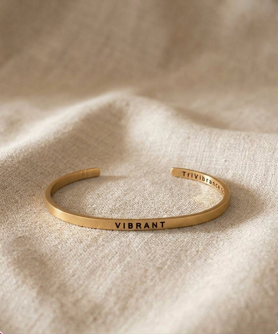 TriVibrance™ Protective Cuff Bracelet - Gold
