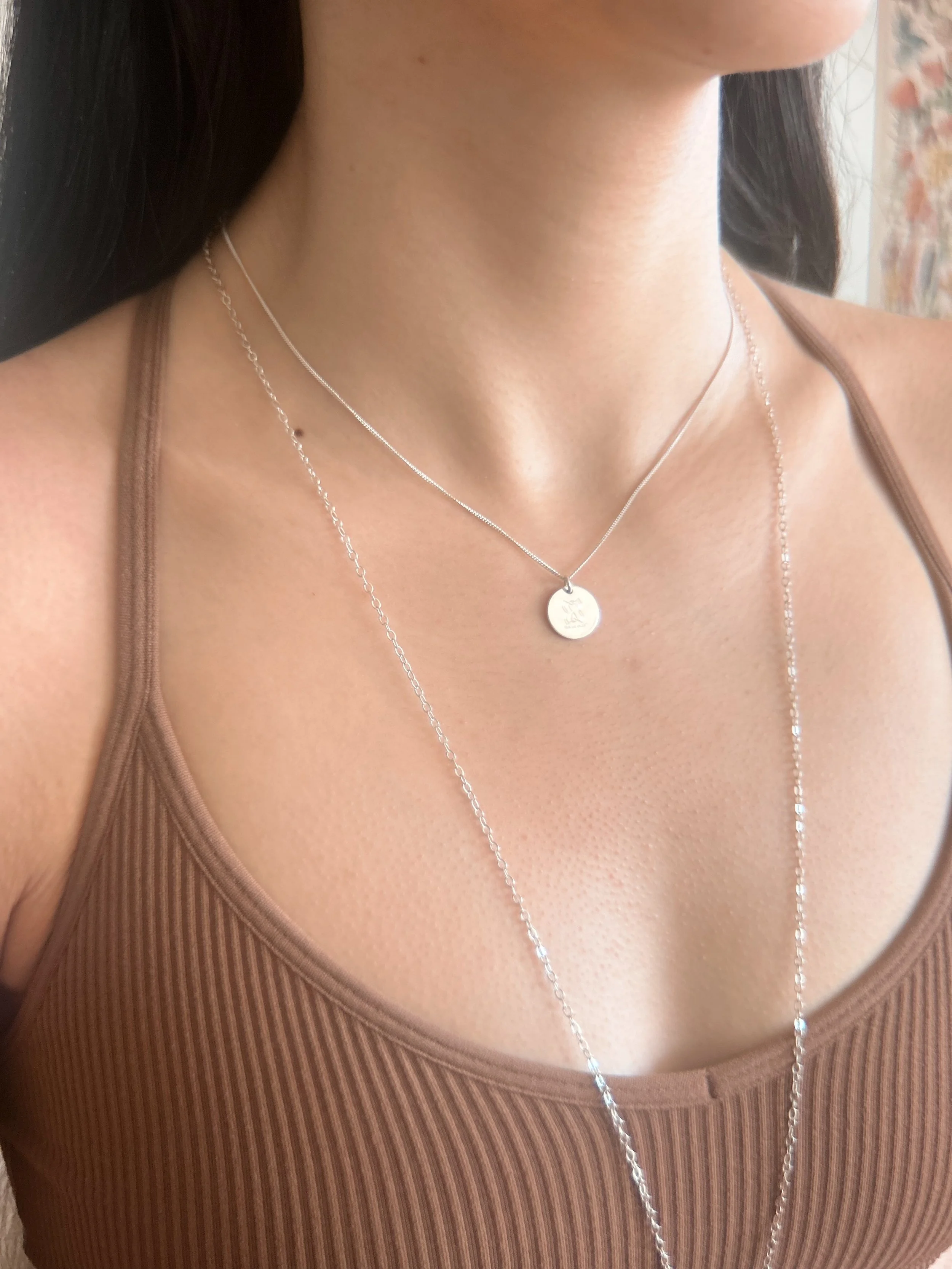 Protective Pendant Necklace - (Small 16" Silver)