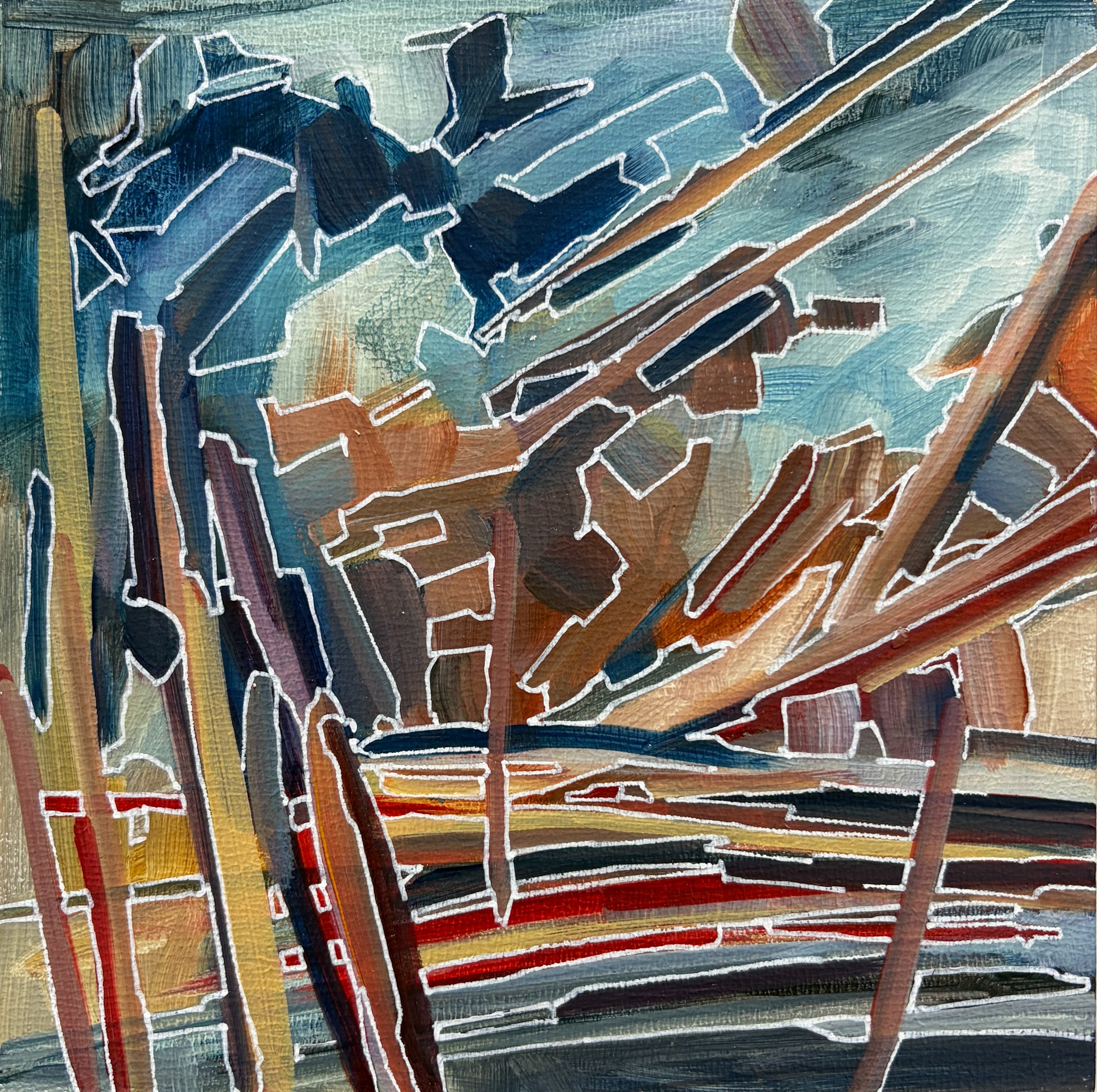 sky i, acrylic on panel, 6 x 6, 2026, available