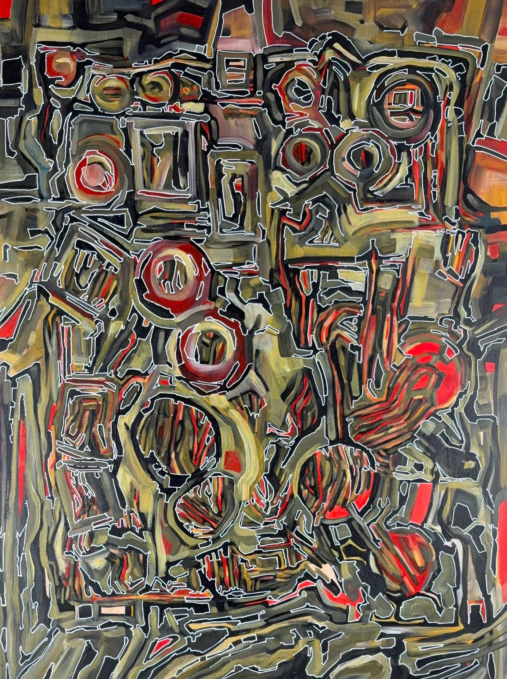 "crawl", acrylic on wood panel, 18 x 24, 2025