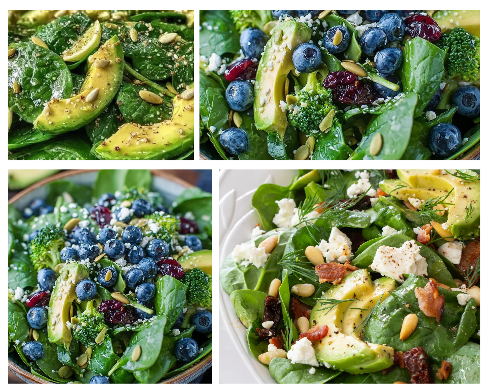 Tres ensaladas nutritivas con la espinaca como protagonista